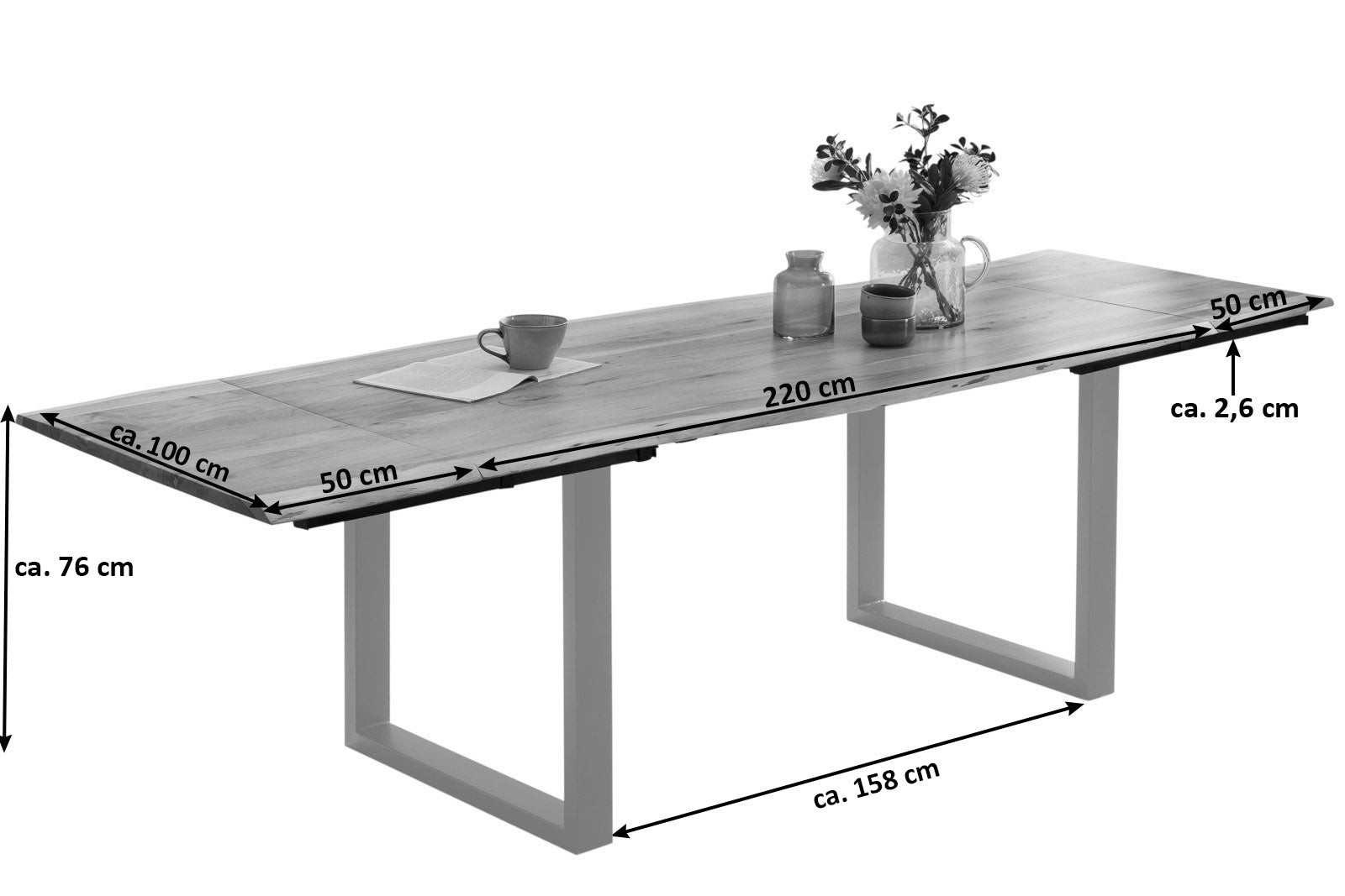 #naturfarben #220(320)x100 #u-gestellschwarz