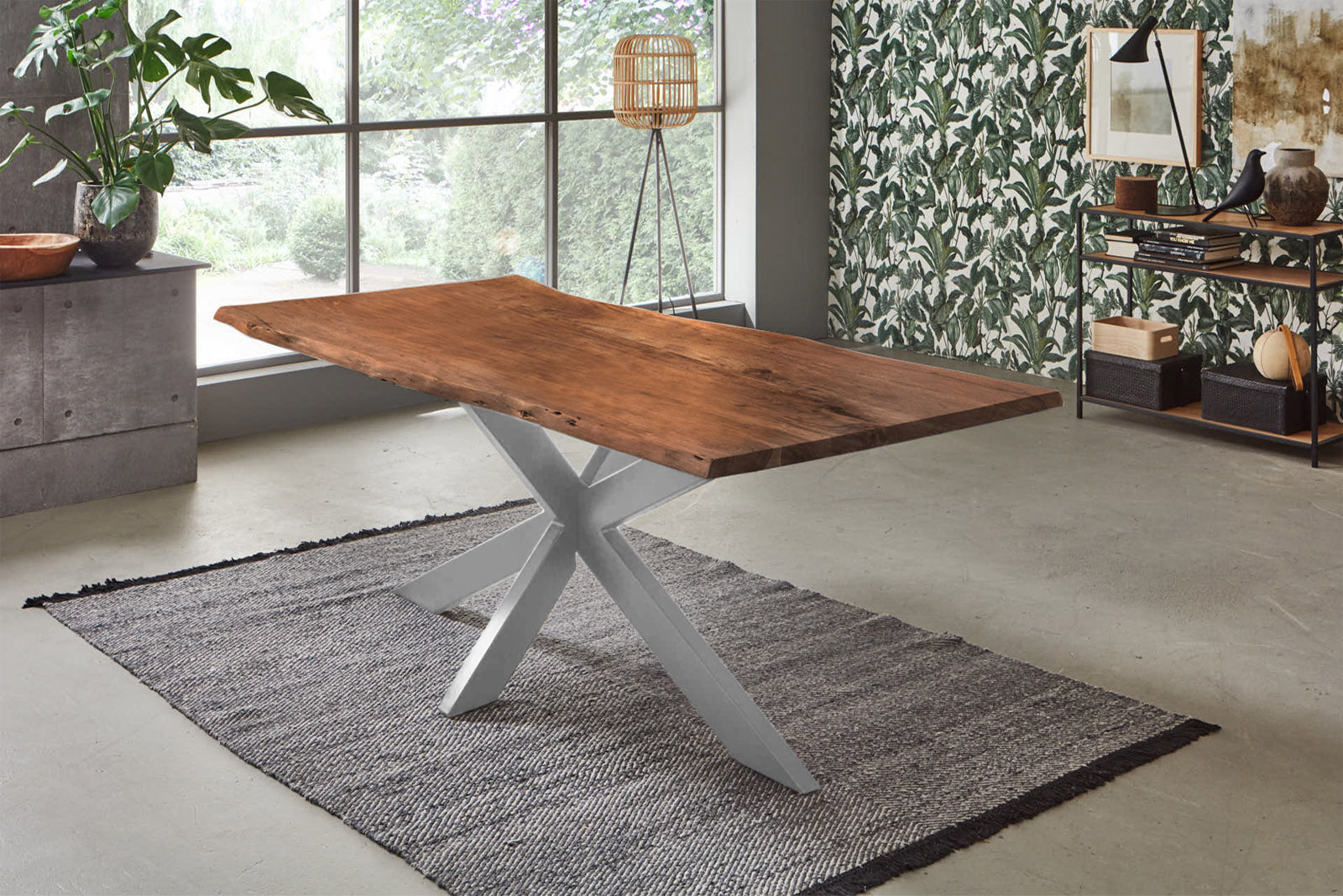 #nussbaumfarben #180x90 #spider-gestellsilber