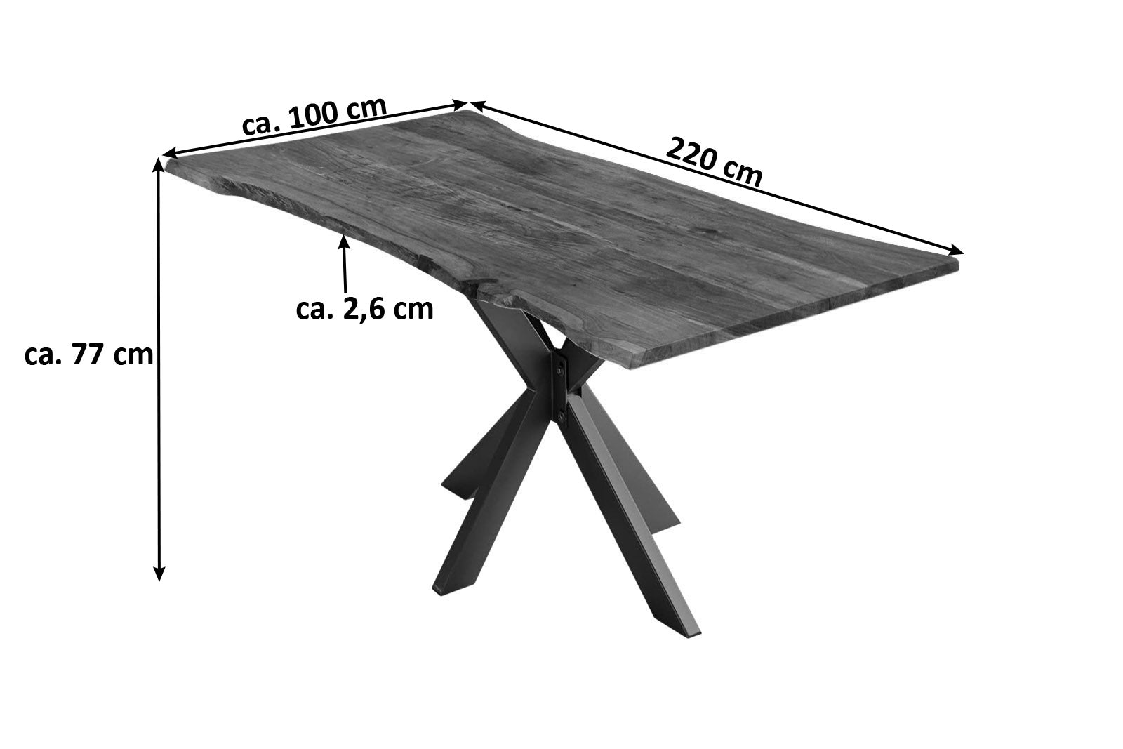 #nussbaumfarben #220x100 #spider-gestellschwarz