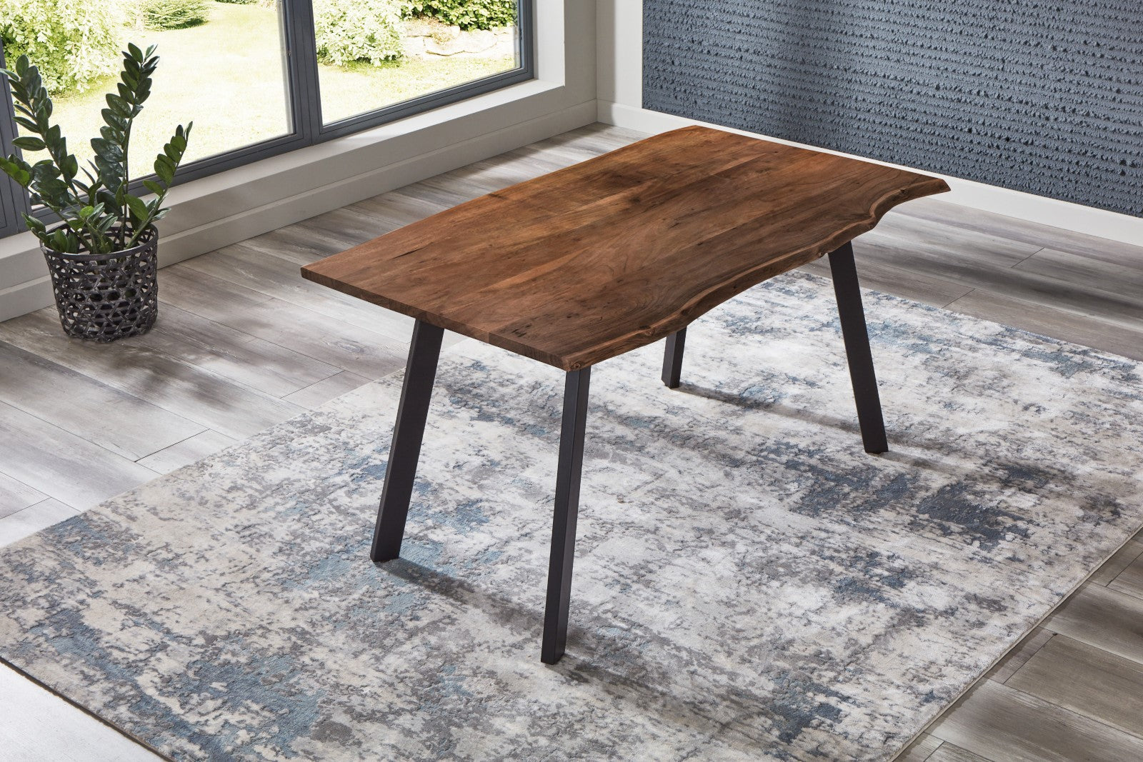 #nussbaumfarben #180x90 #vierfuß-gestellschwarz