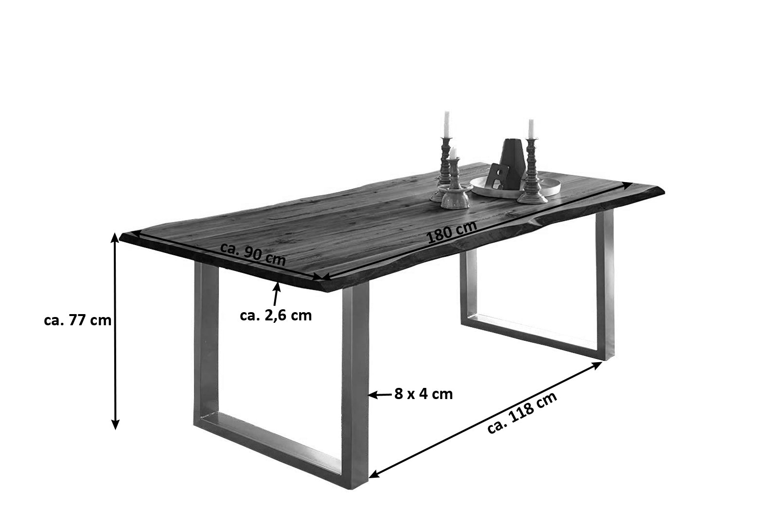 #nussbaumfarben #180x90 #u-gestellsilber