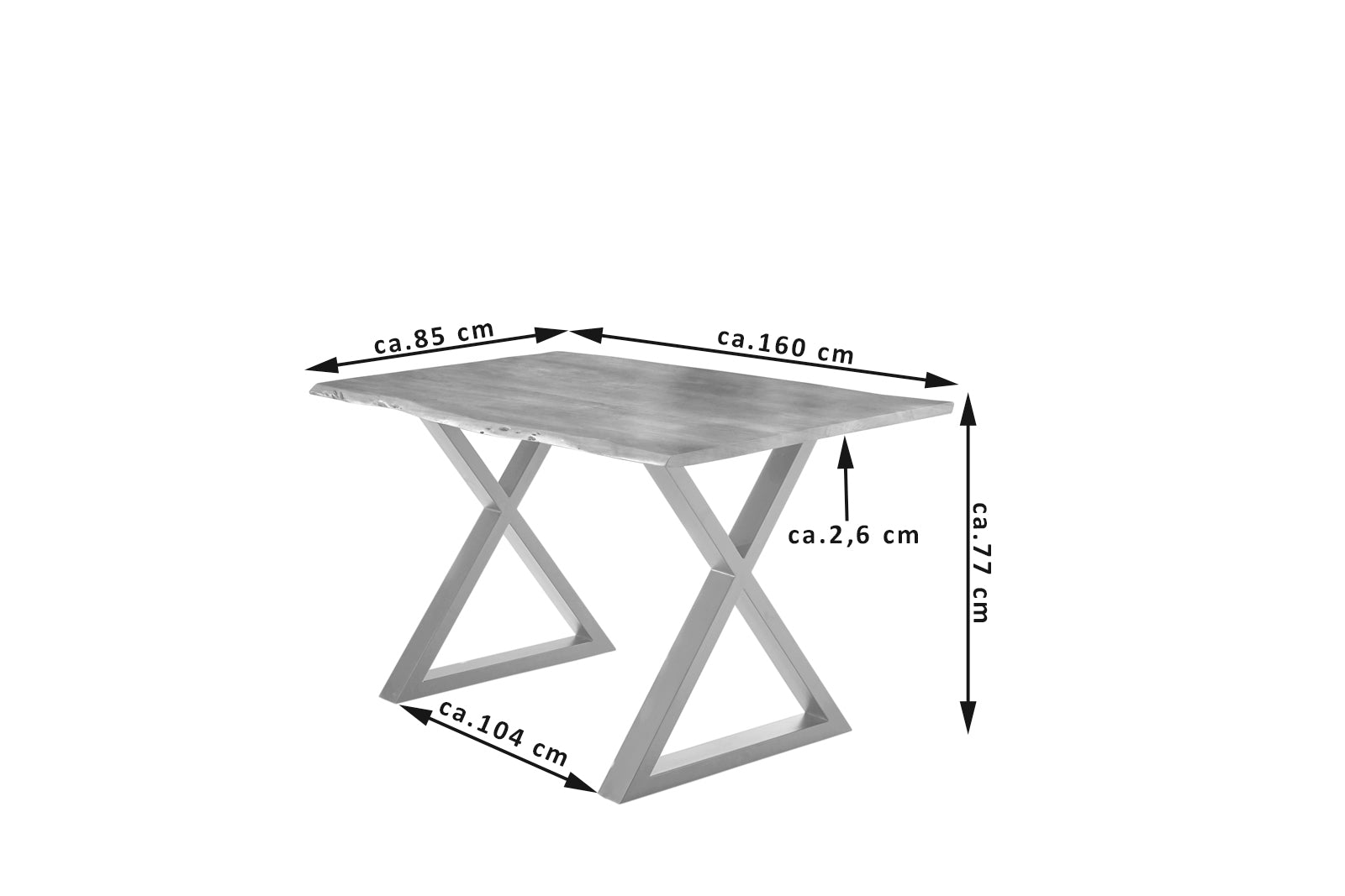 #naturfarben #160x85 #x-gestellsilber
