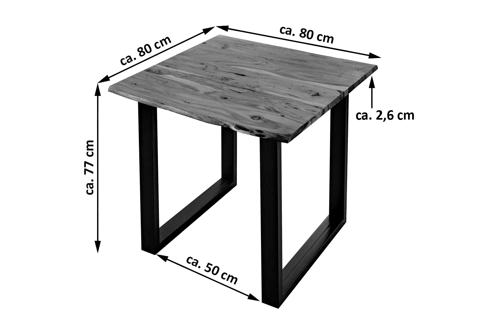 #nussbaumfarben #80x80 #u-gestellschwarz