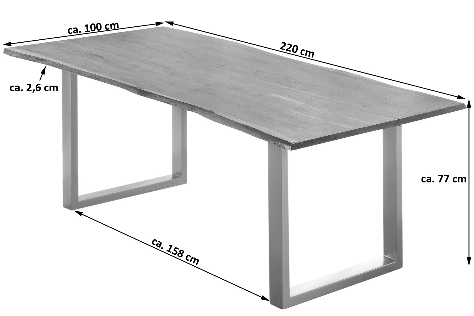 #220x100 #u-gestellsilber