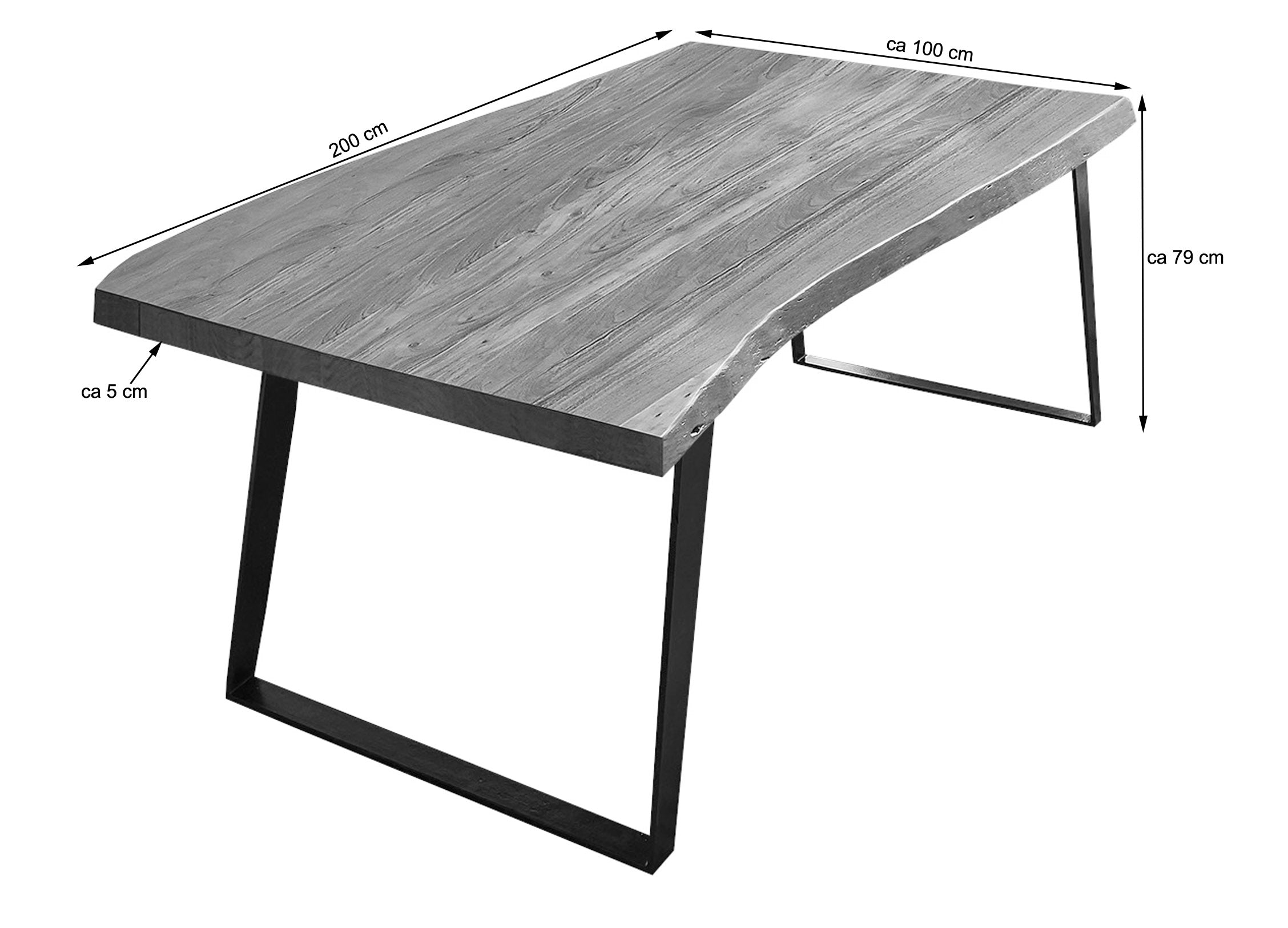 #naturfarben #200x100 #u-gestellsilber