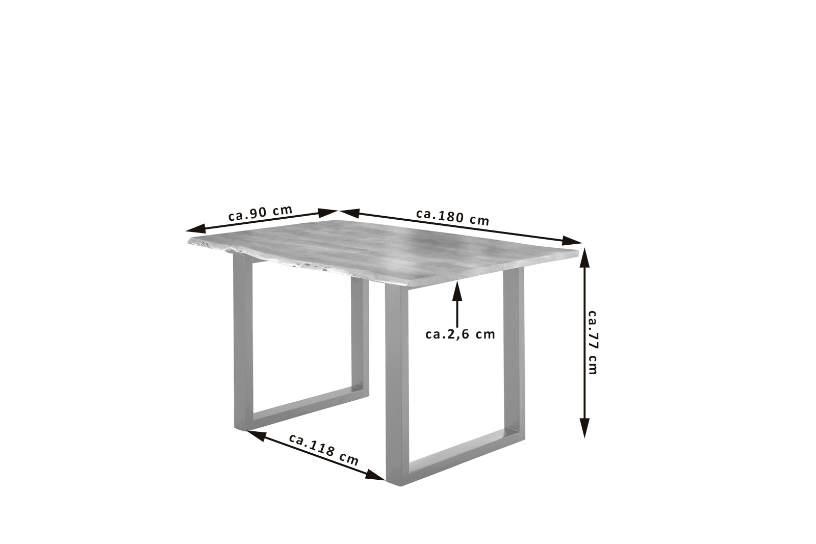 #naturfarben #180x90 #u-gestellsilber