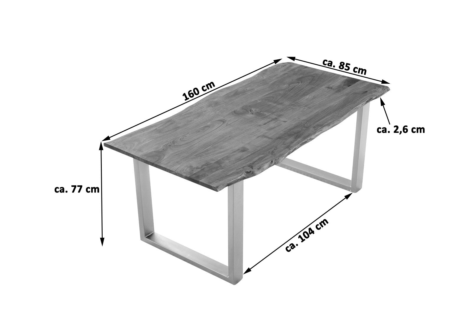 #nougatfarben #160x85 #u-gestellsilber