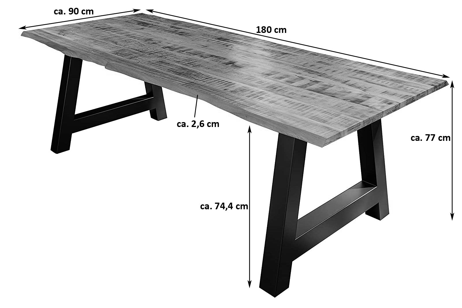#180x90 #a-gestellsilber