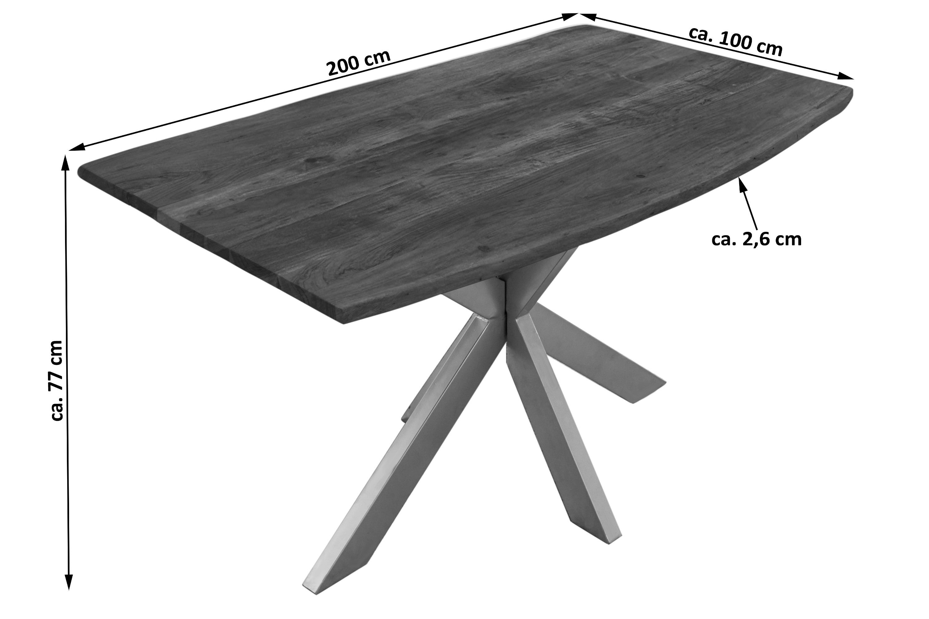 #nussbaumfarben #200x100 #spider-gestellsilber