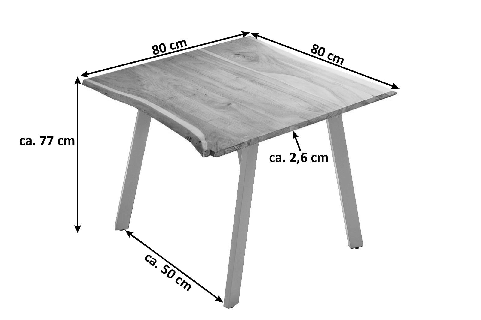 #naturfarben #80x80 #vierfuß-gestellsilber