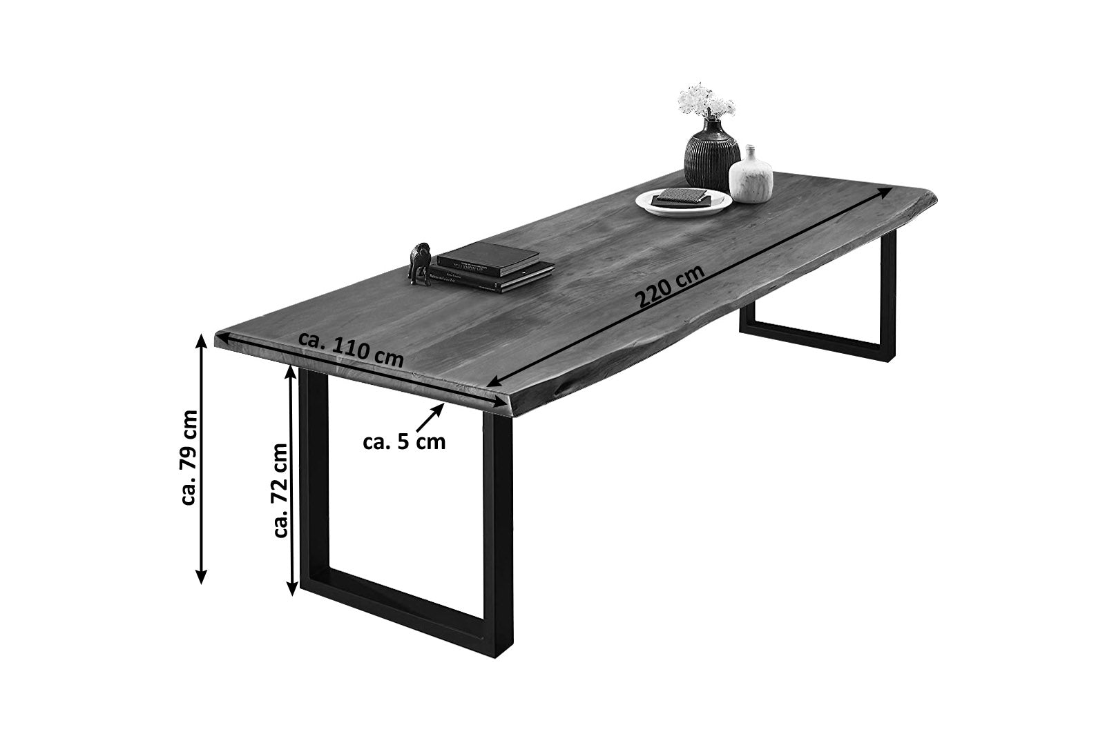 #nussbaumfarben #220x110 #u-gestellschwarz