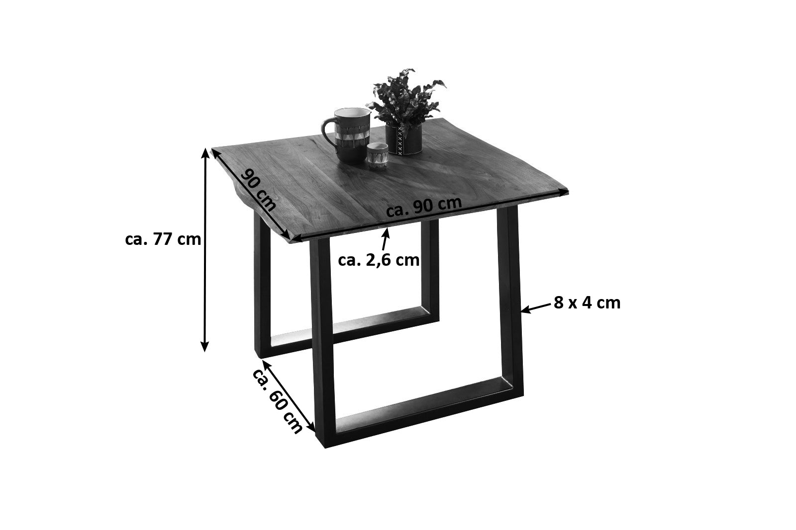 #nussbaumfarben #90x90 #u-gestellschwarz