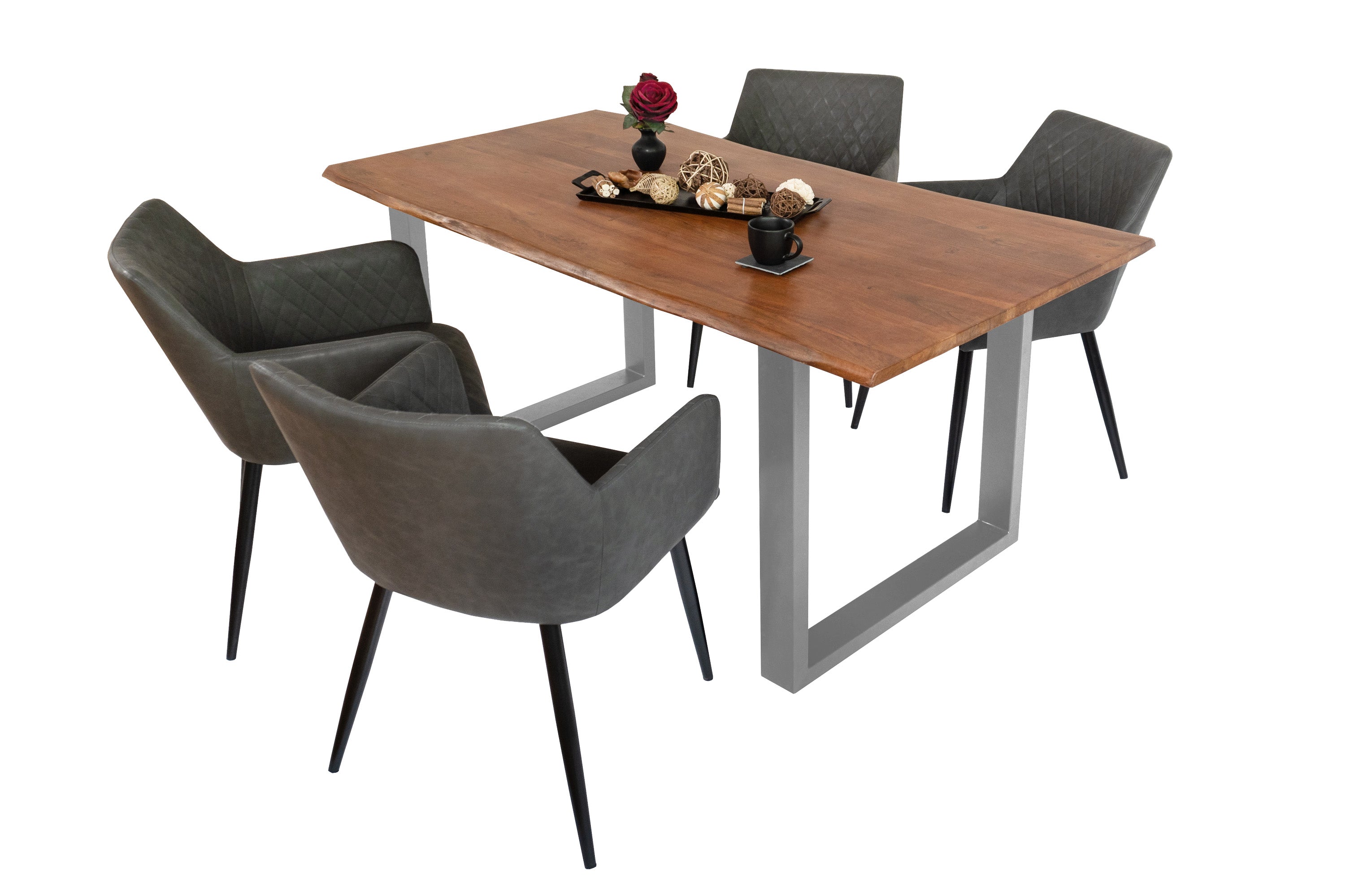 #nussbaumfarben #160x85 #u-gestellsilber