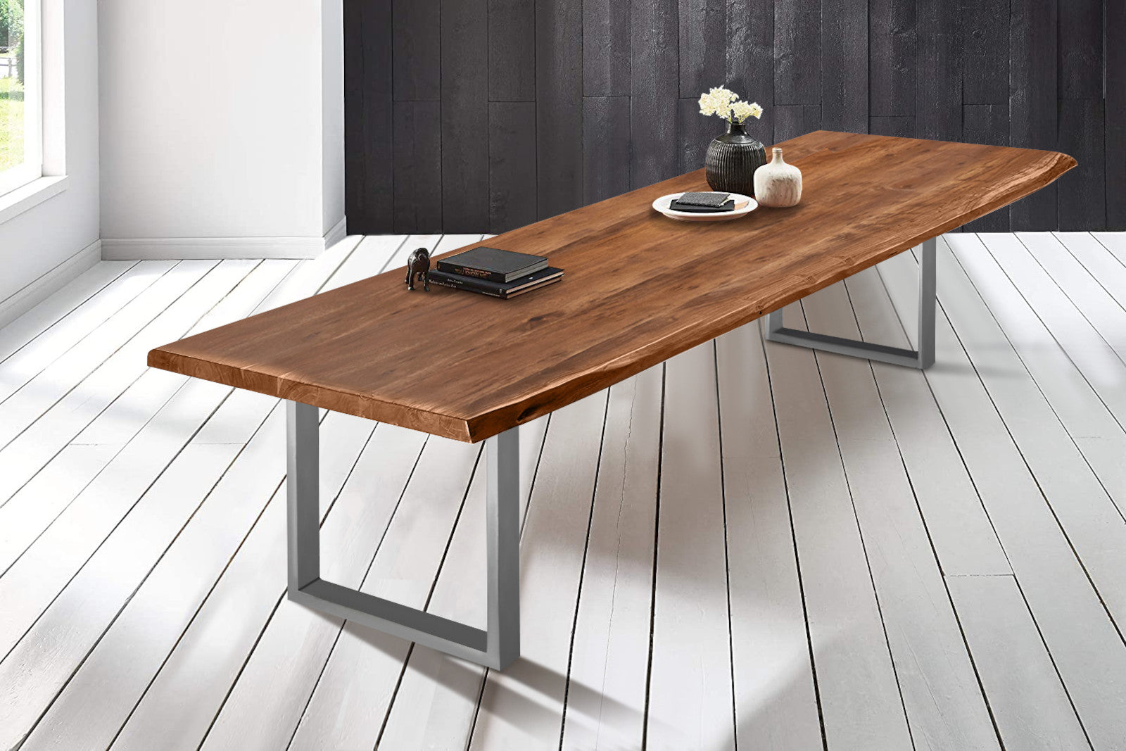 #nussbaumfarben #300x110 #u-gestellsilber