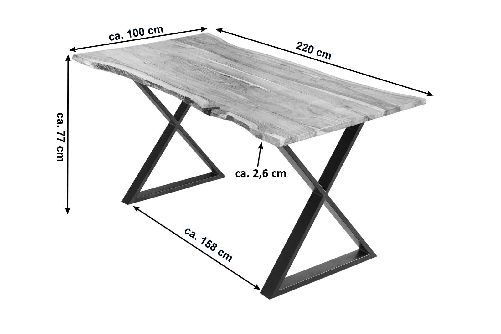 #naturfarben #220x100 #x-gestellschwarz