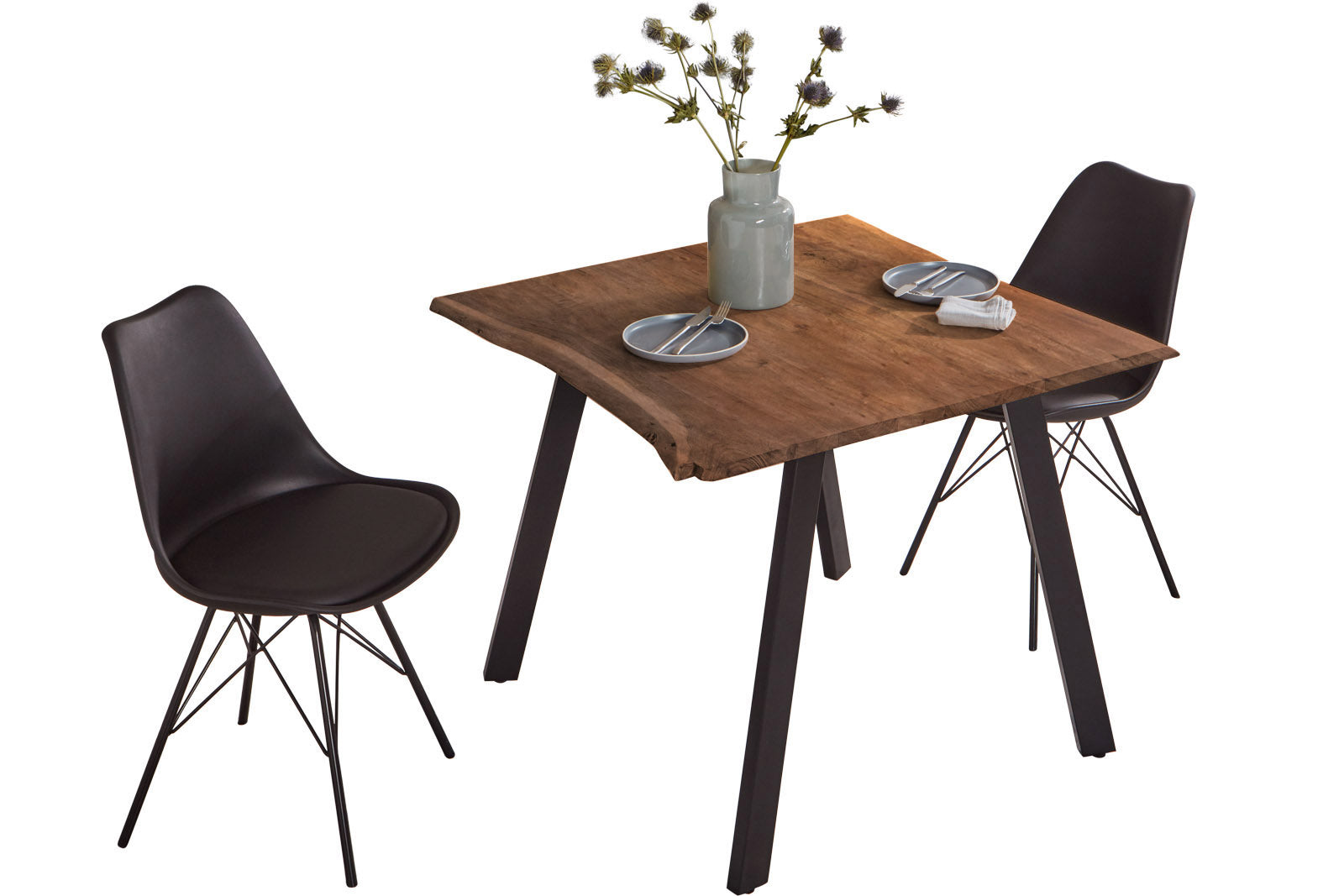 #nussbaumfarben #80x80 #vierfuß-gestellschwarz