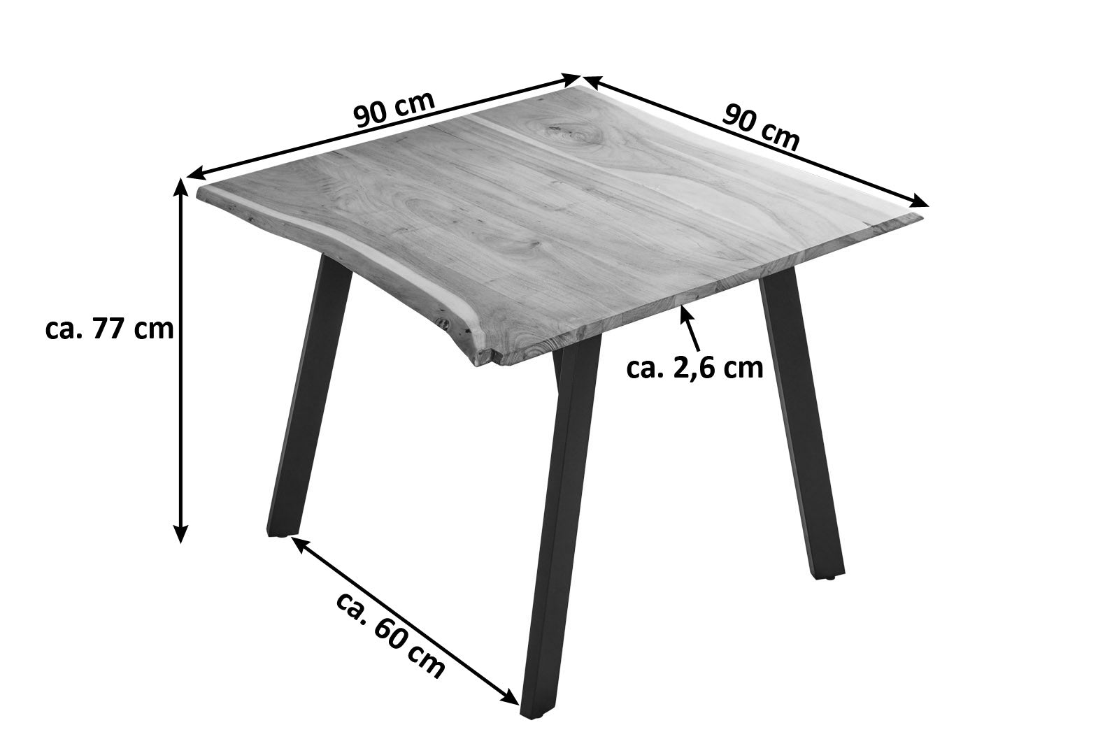 #naturfarben #90x90 #vierfuß-gestellschwarz