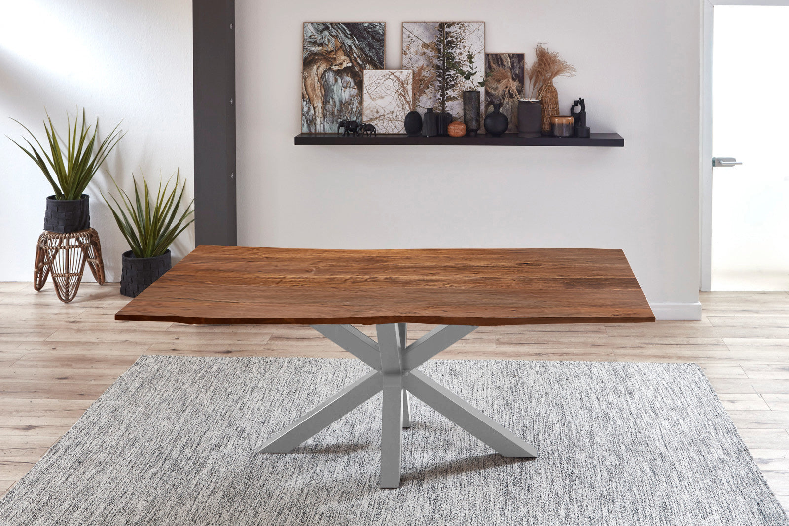 #nussbaumfarben #220x100 #spider-gestellsilber
