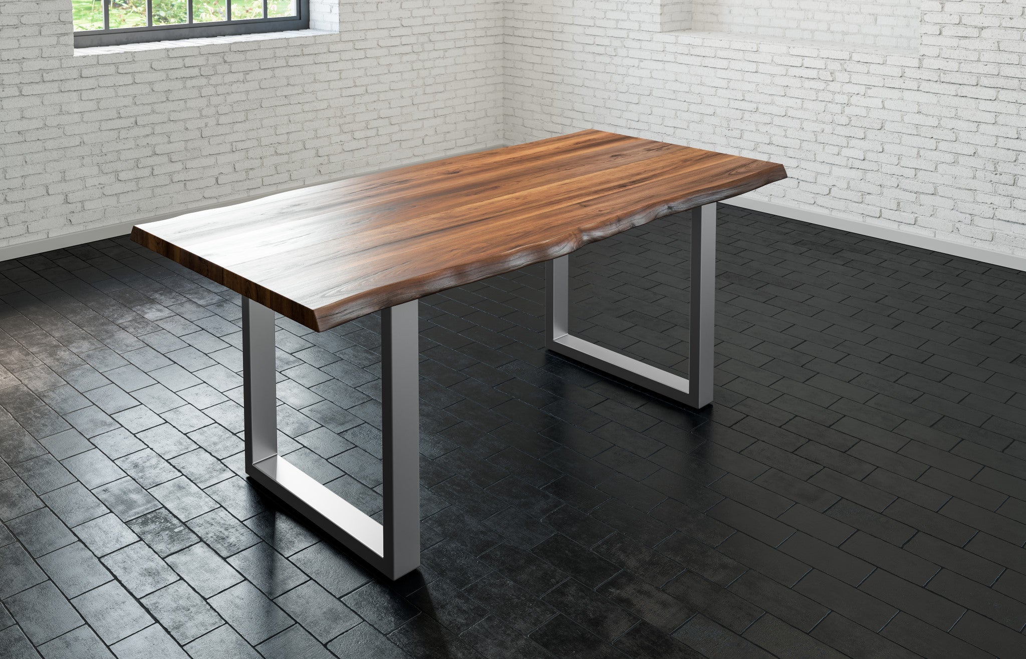 #nussbaumfarben #160x85 #u-gestellsilber