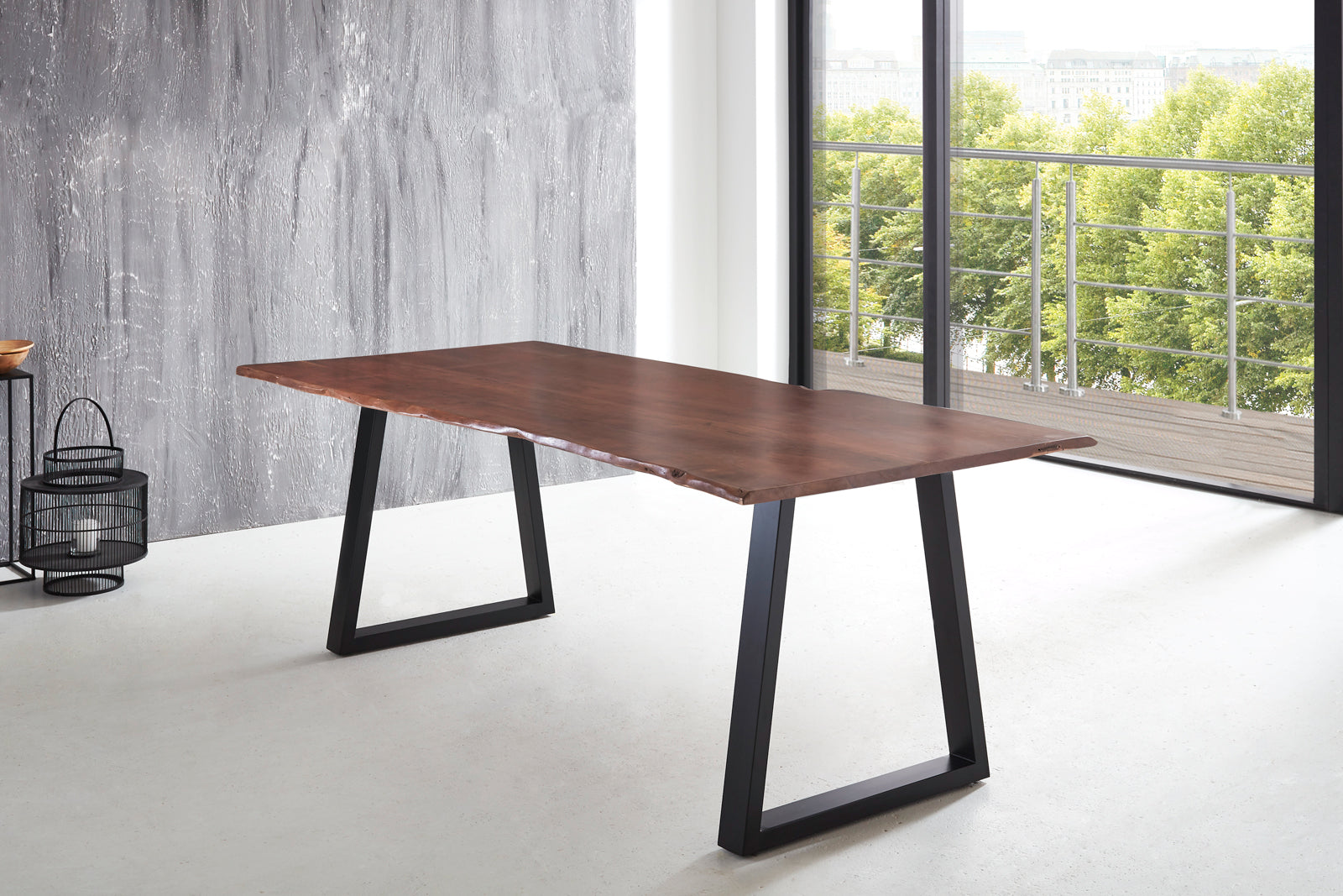 #nussbaumfarben #220x100 #v-gestellschwarz