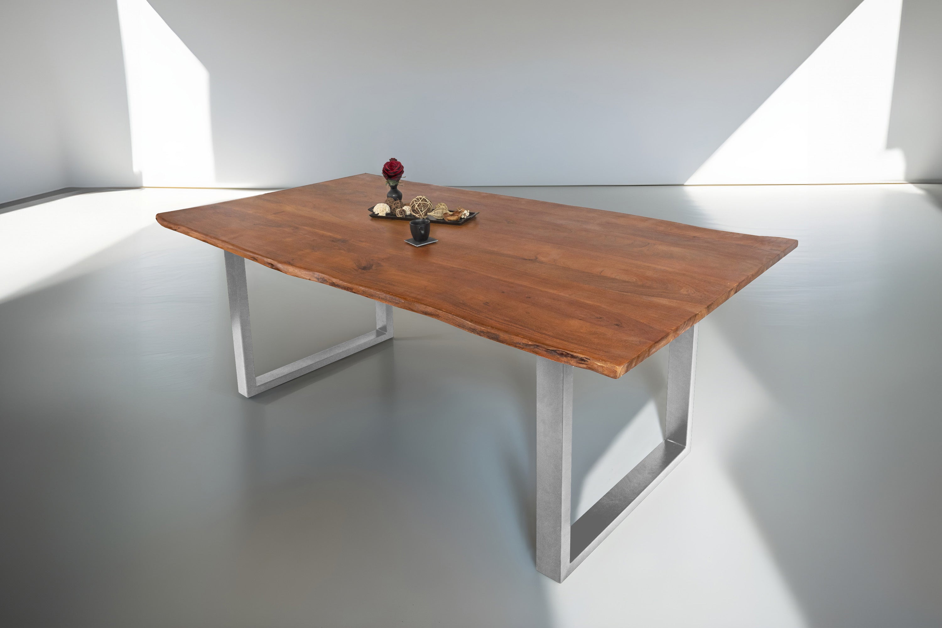 #nussbaumfarben #240x100 #u-gestellsilber