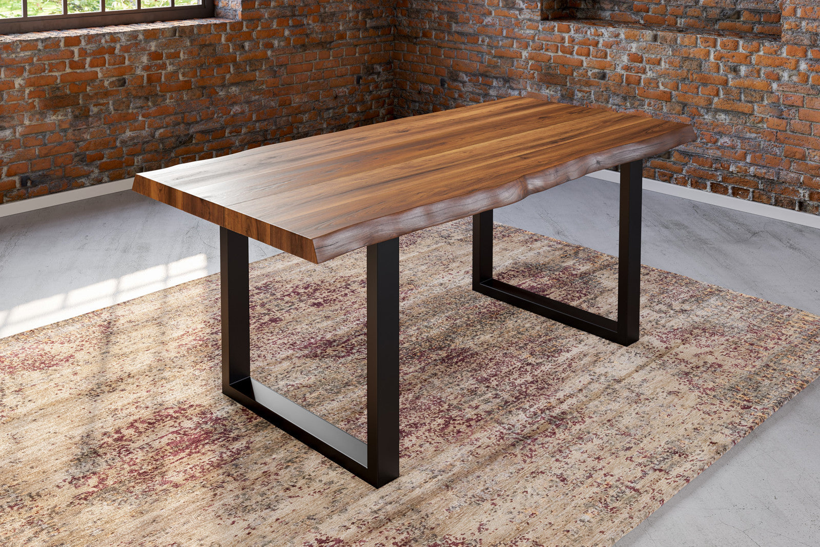 #nussbaumfarben #180x90 #u-gestellschwarz