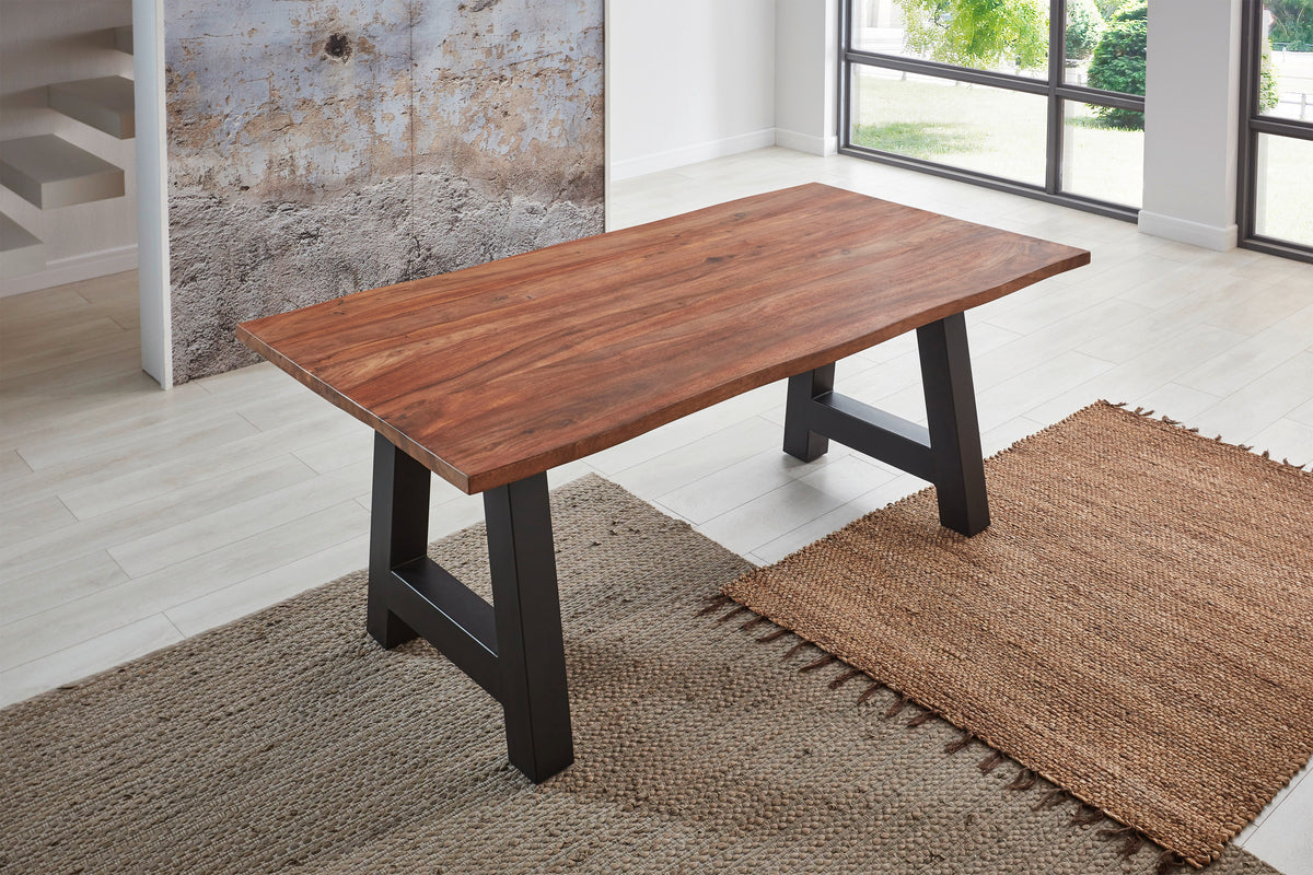 #teakfarben #180x90 #a-gestellschwarz