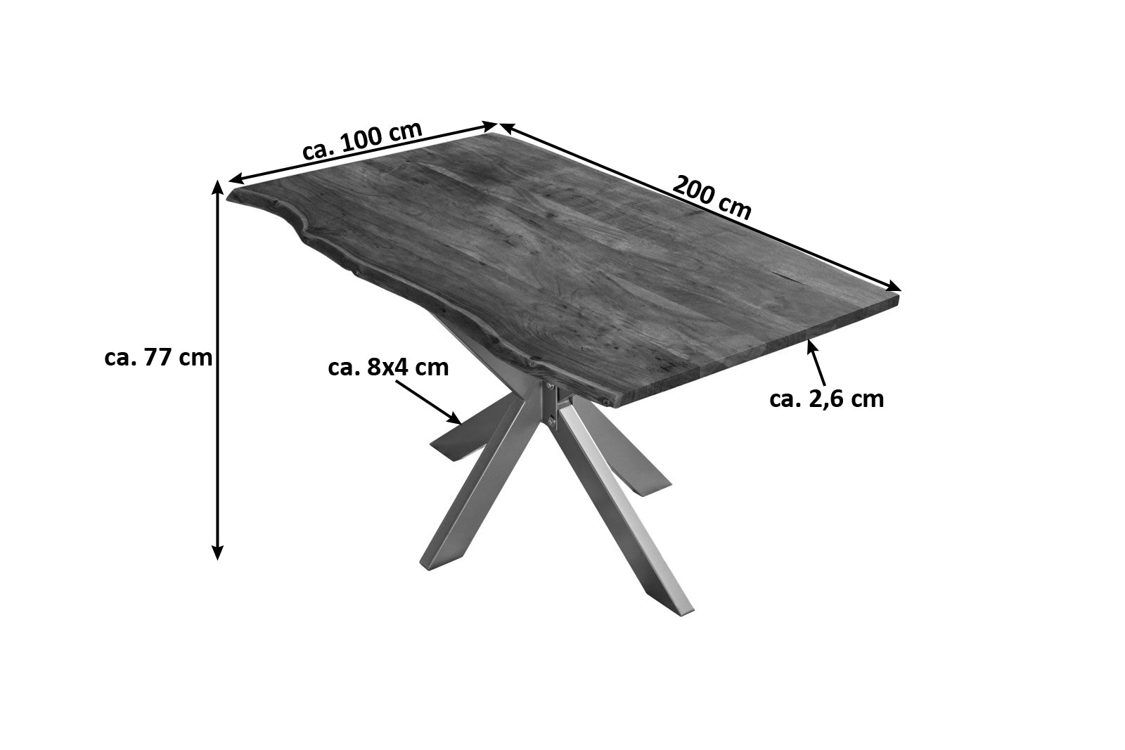 #nussbaumfarben #200x100 #spider-gestellsilber