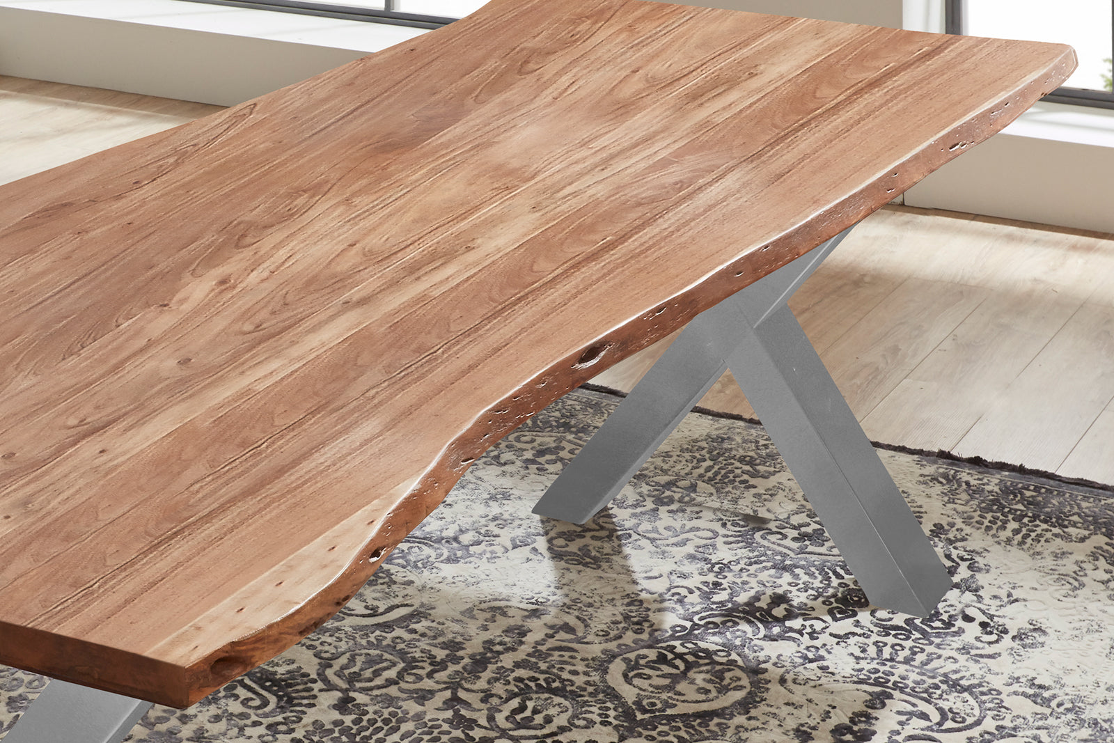 #naturfarben #220x100 #x-gestellsilber