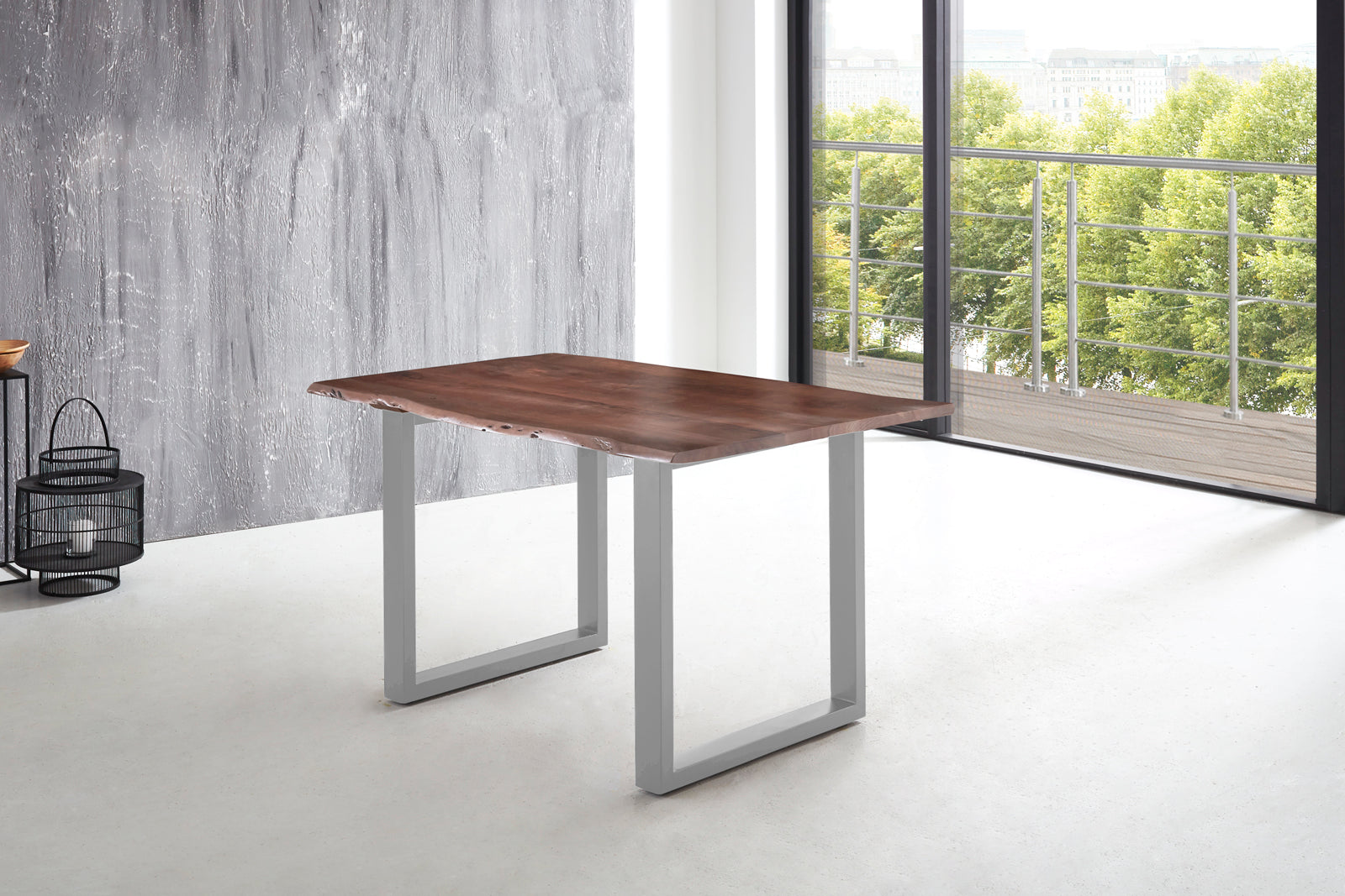 #nussbaumfarben #180x90 #u-gestellsilber