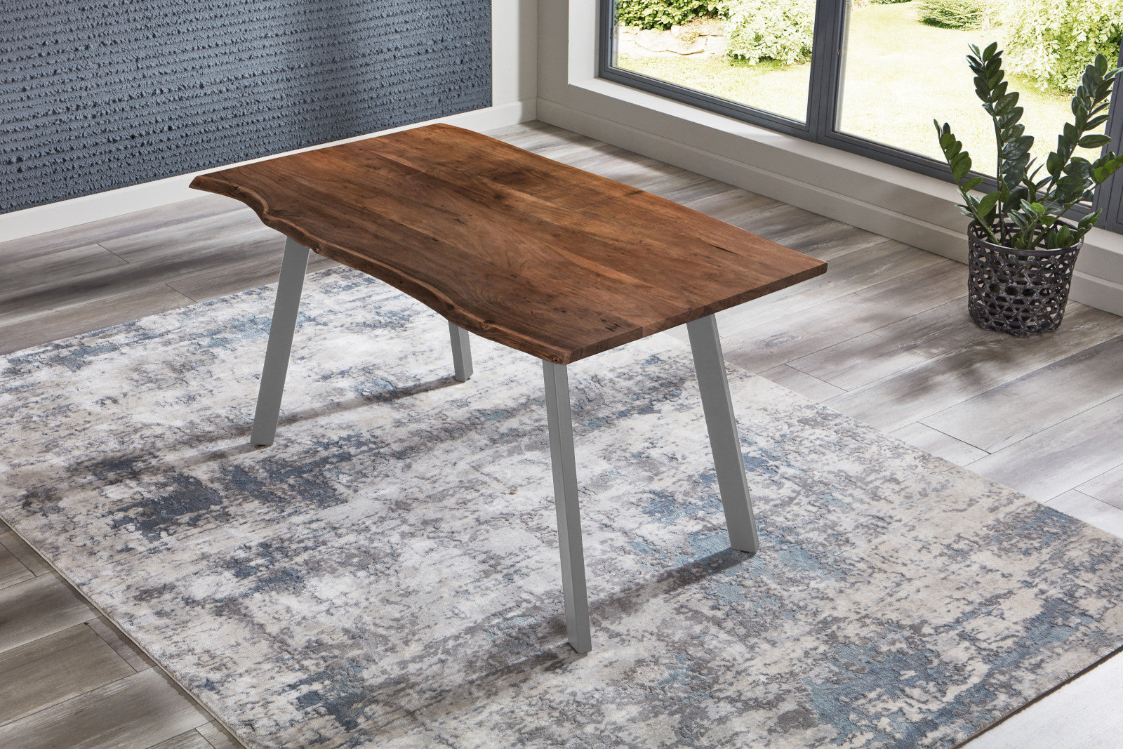 #nussbaumfarben #160x85 #vierfuß-gestellsilber