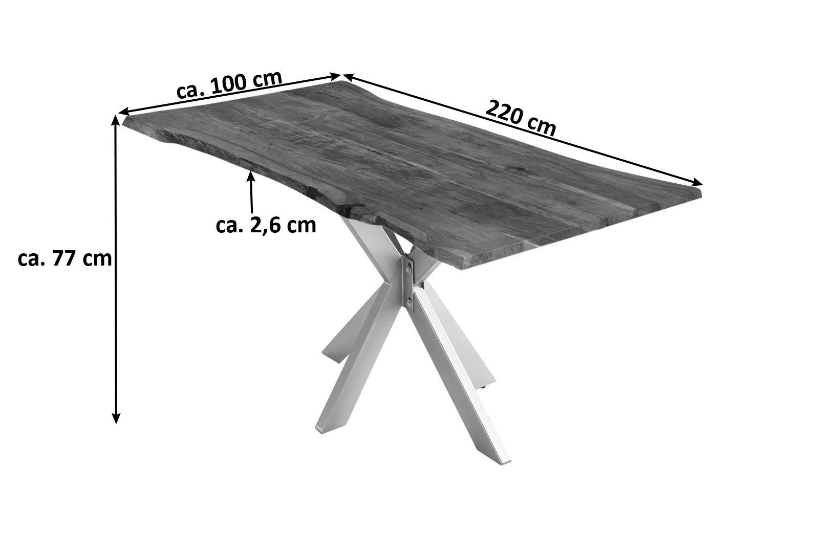 #nussbaumfarben #220x100 #spider-gestellsilber