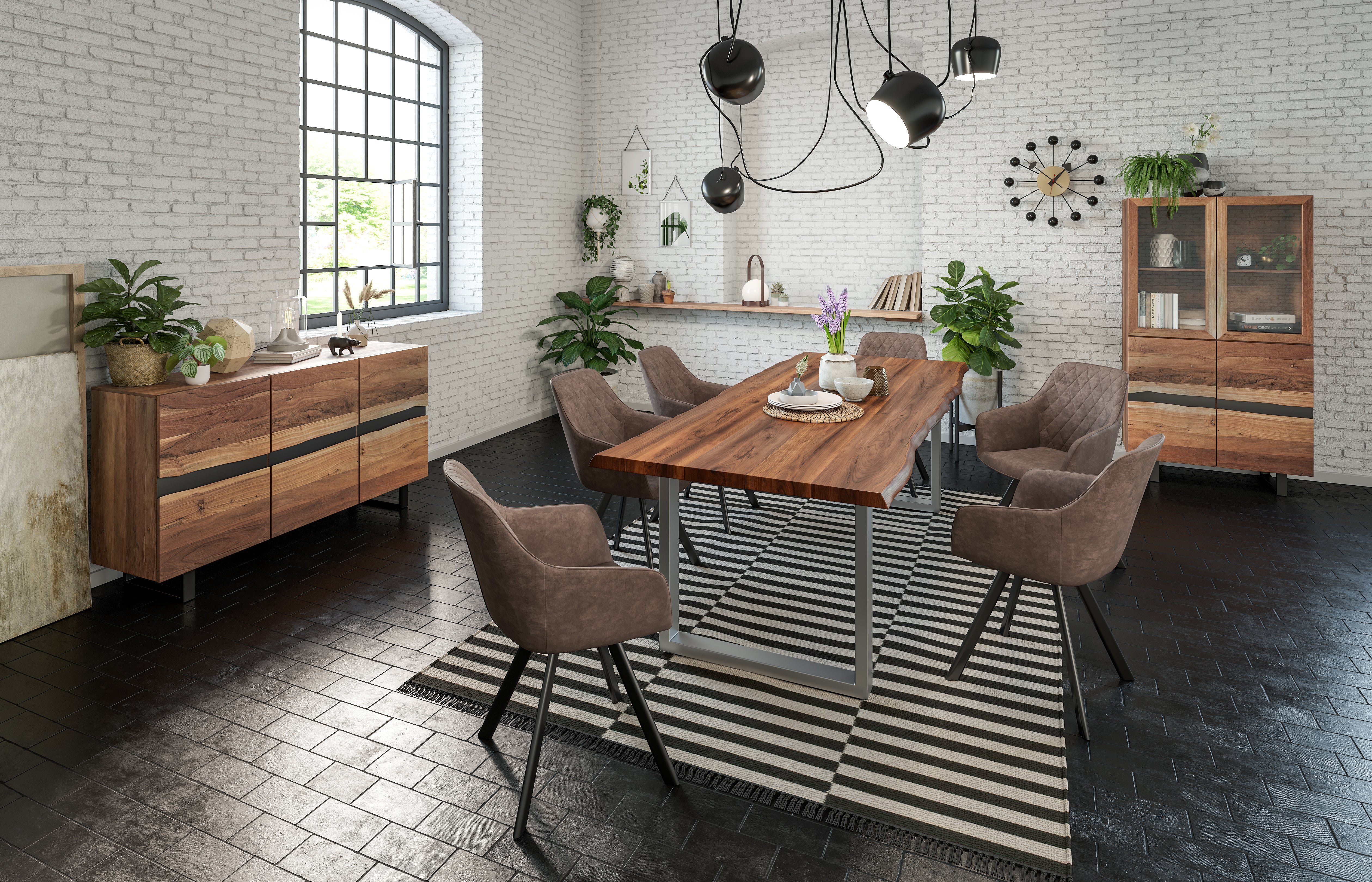 #nussbaumfarben #220x100 #u-gestellsilber