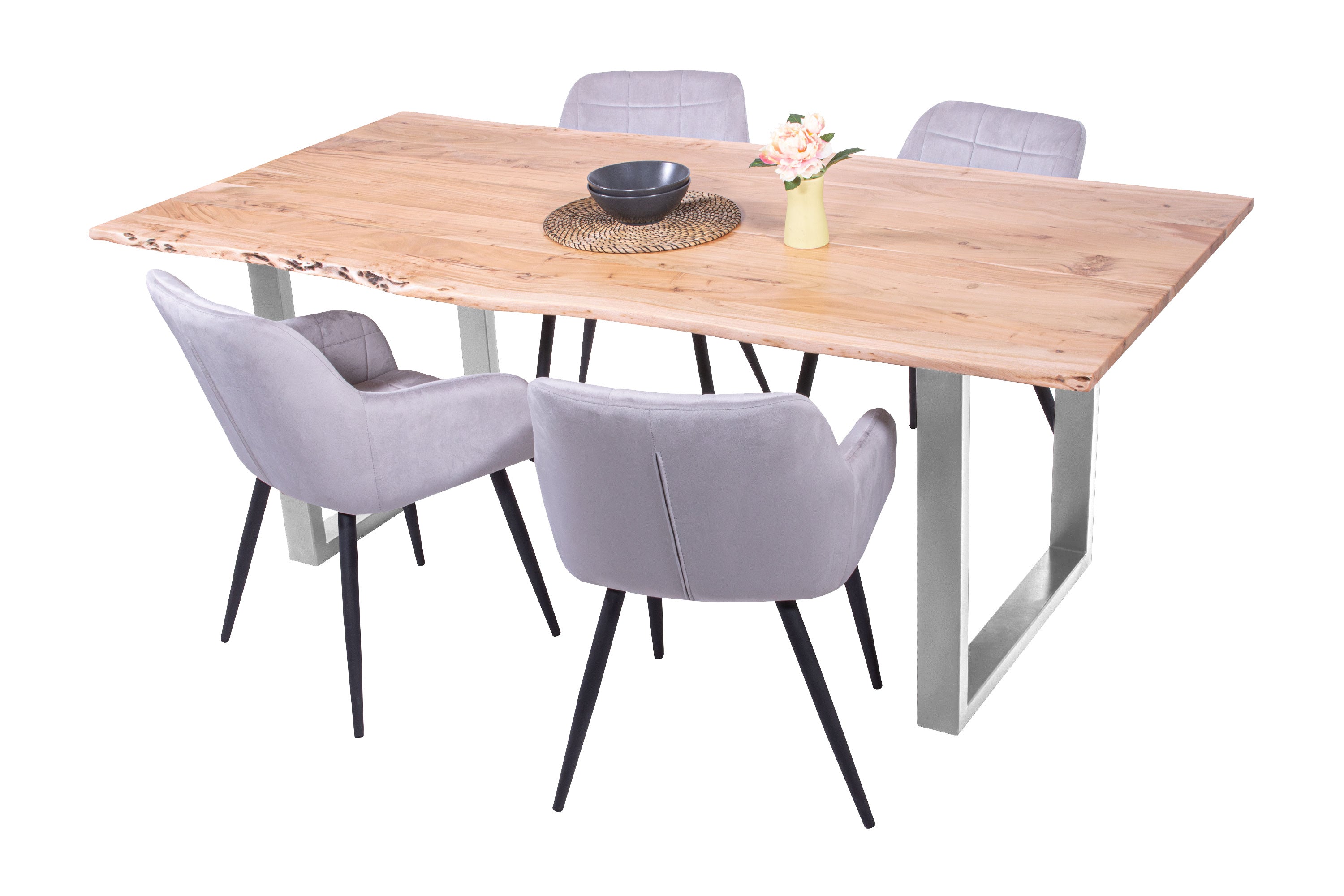 #naturfarben #200x100 #u-gestellsilber