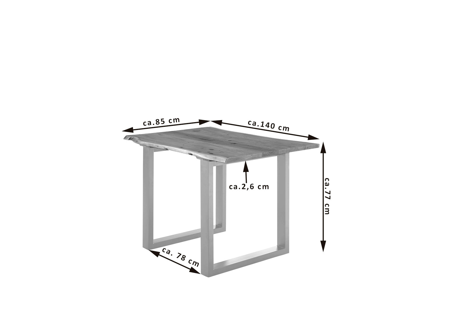 #nussbaumfarben #140x80 #u-gestellsilber