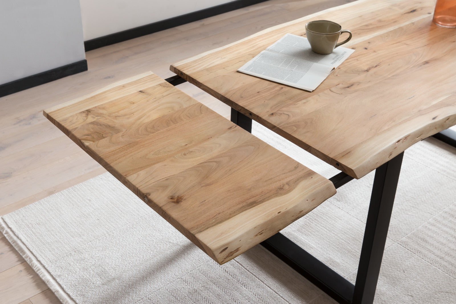 #naturfarben #180(280)x90 #u-gestellschwarz