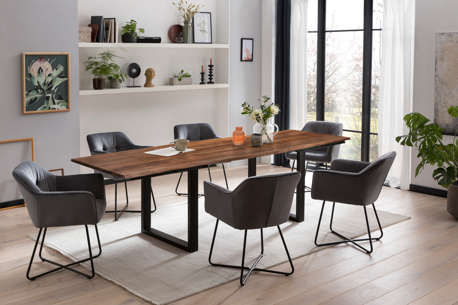 #nussbaumfarben #180(280)x90 #u-gestellschwarz