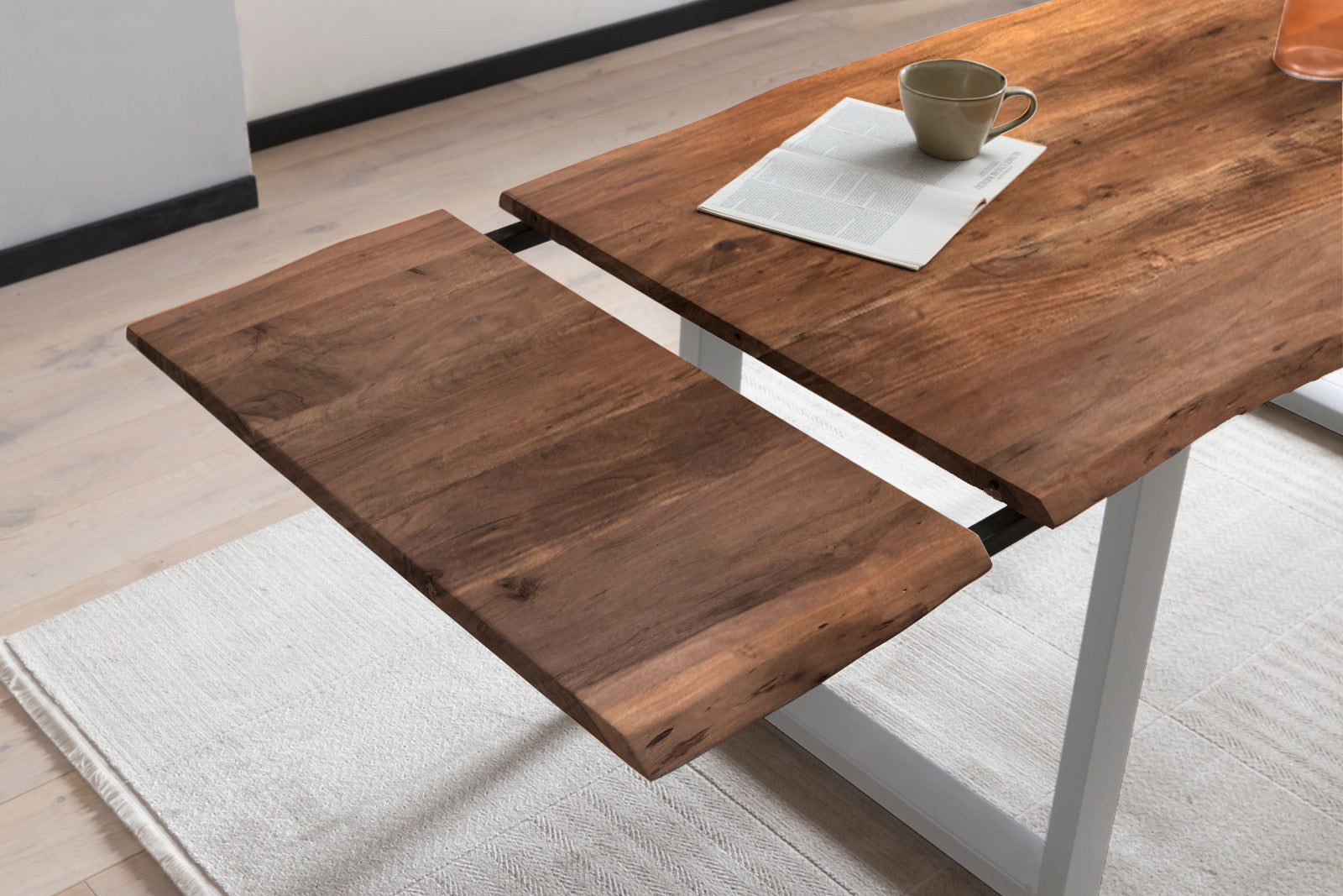 #nussbaumfarben #180(280)x90 #u-gestellsilber