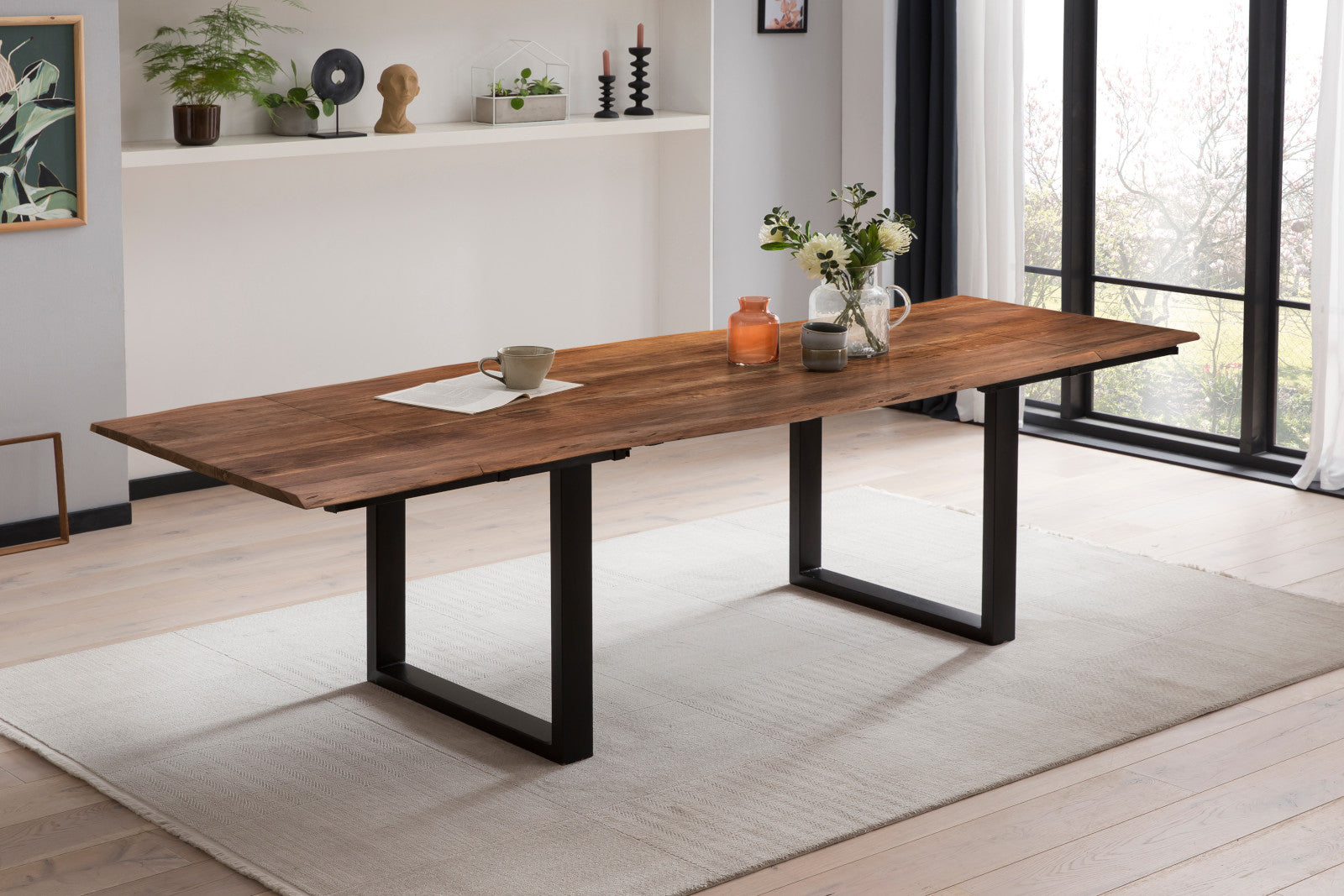 #nussbaumfarben #180(280)x90 #u-gestellschwarz