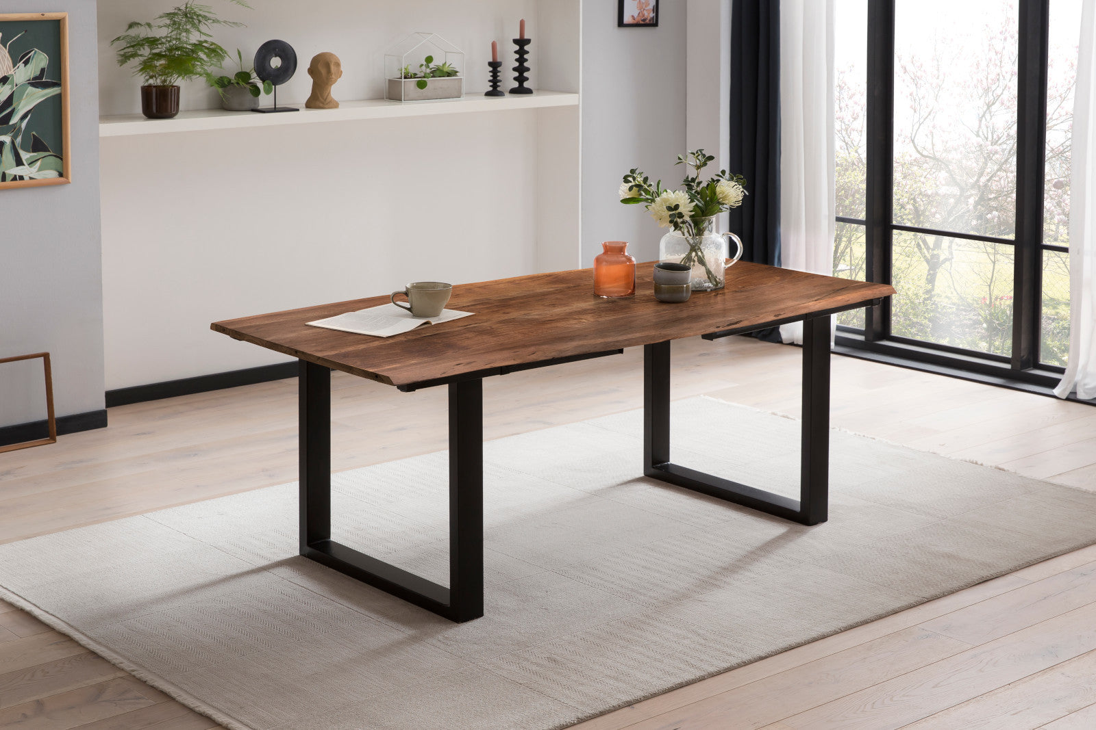 #nussbaumfarben #180(280)x90 #u-gestellschwarz
