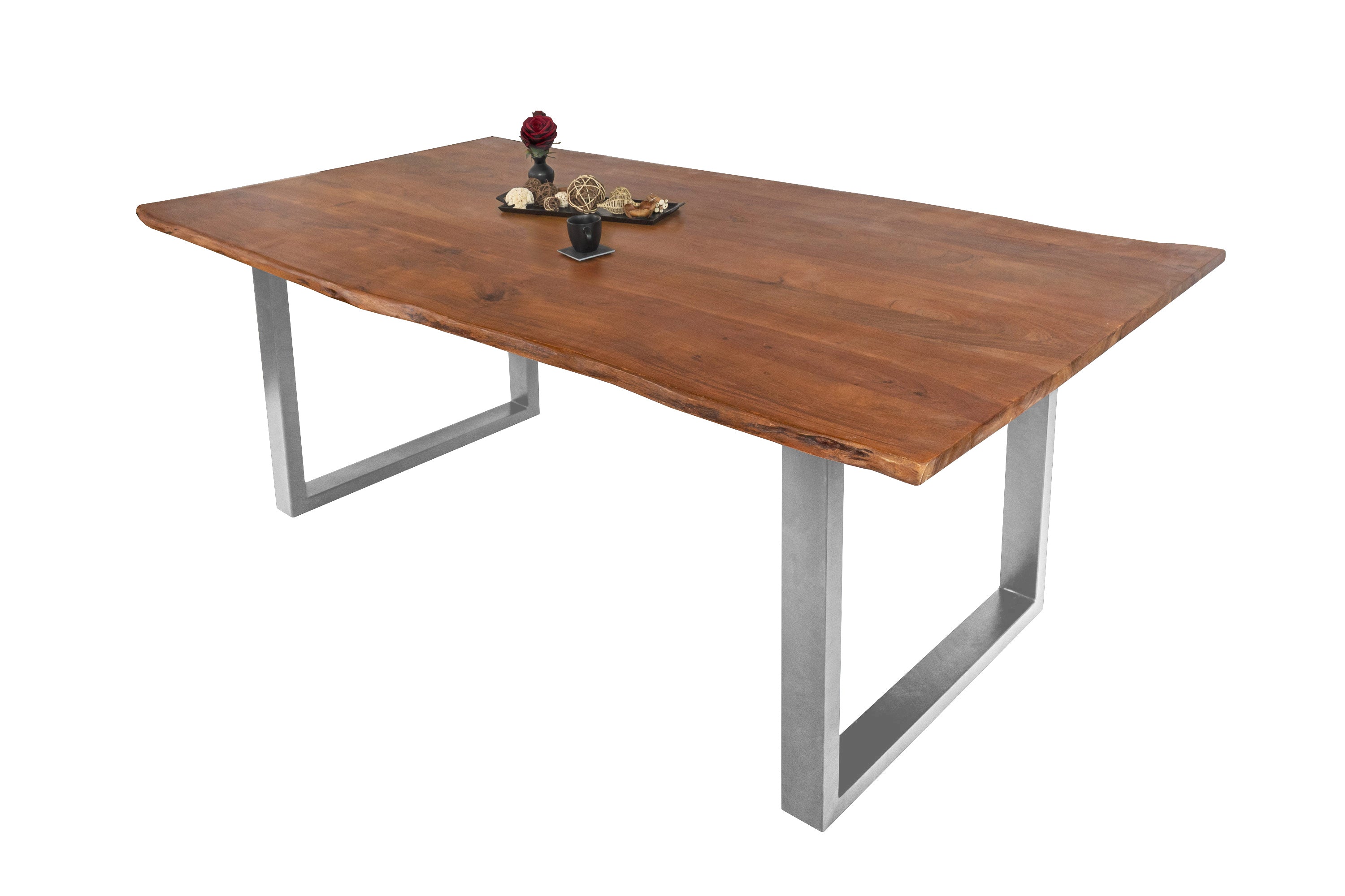 #nussbaumfarben #220x100 #u-gestellsilber