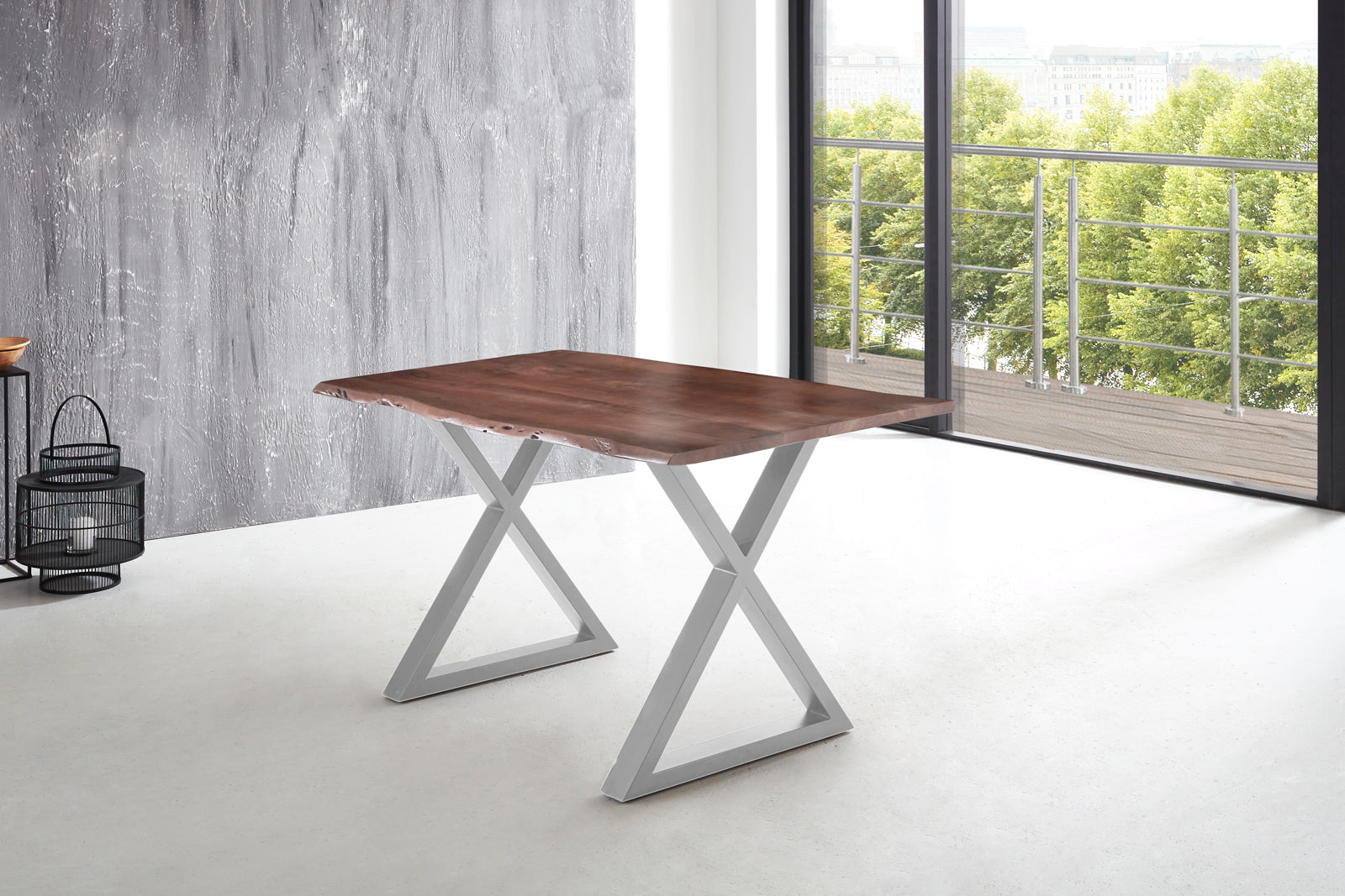 #nussbaumfarben #180x90 #x-gestellsilber