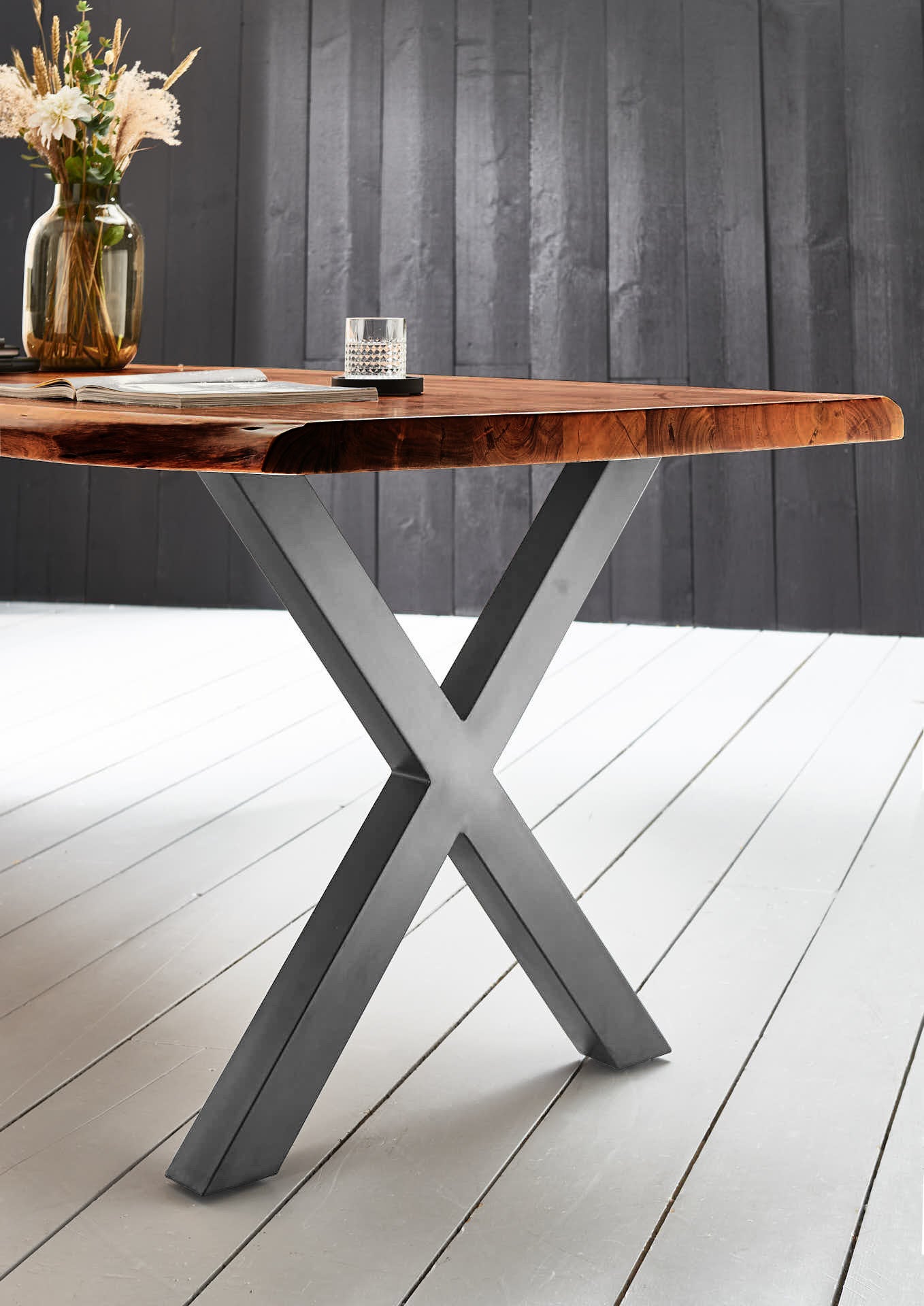 #nussbaumfarben #240x100 #x-gestellsilber