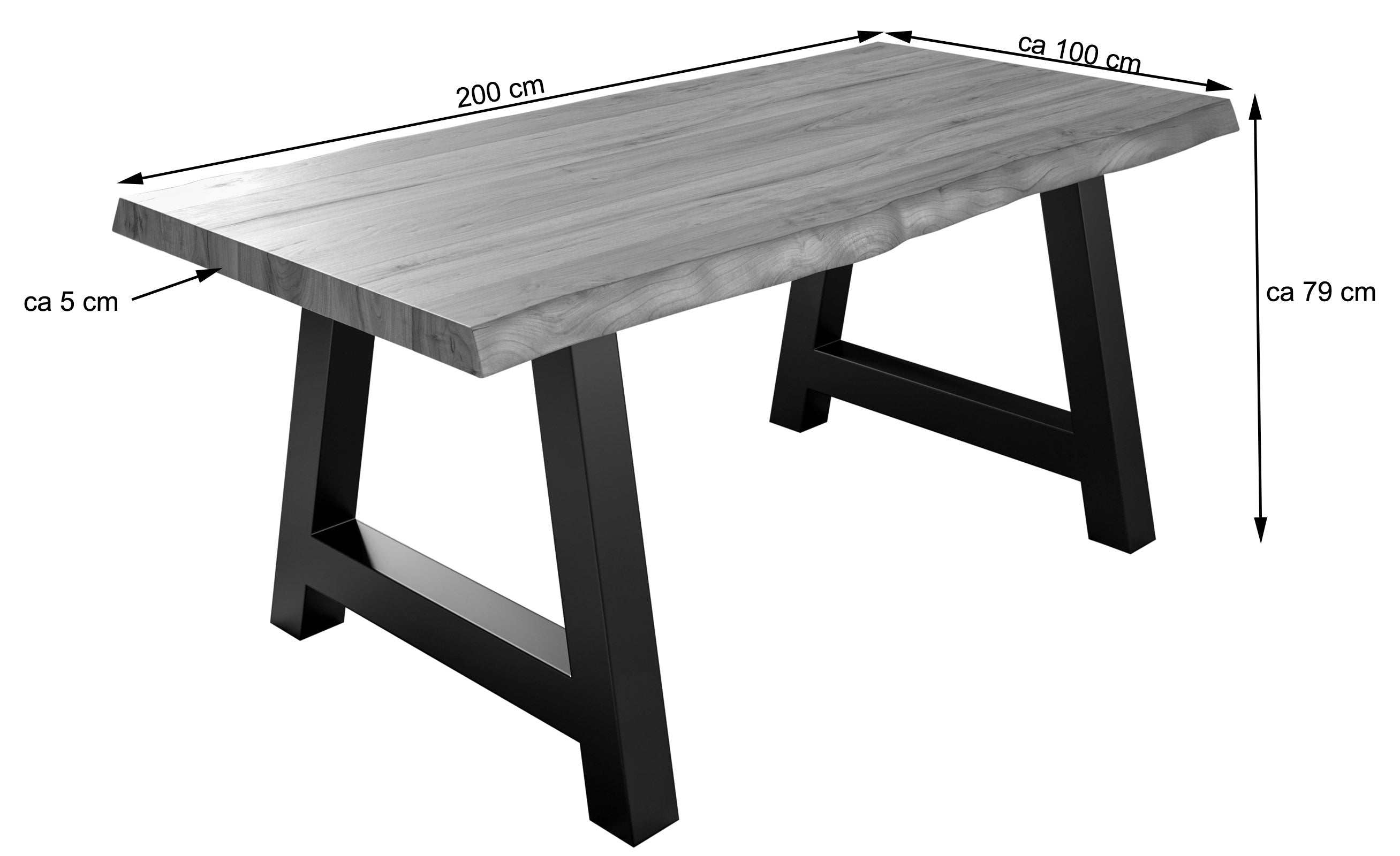 #nussbaumfarben #200x100 #a-gestellsilber
