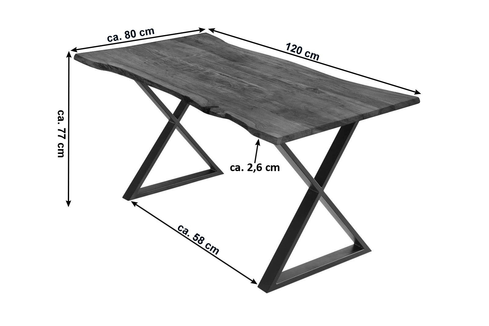 #nussbaumfarben #120x80 #x-gestellschwarz