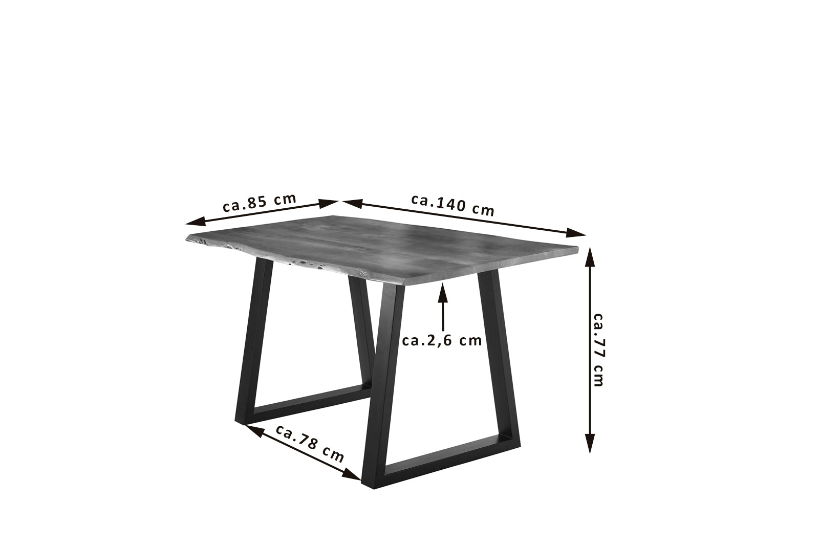 #nussbaumfarben #140x80 #v-gestellschwarz