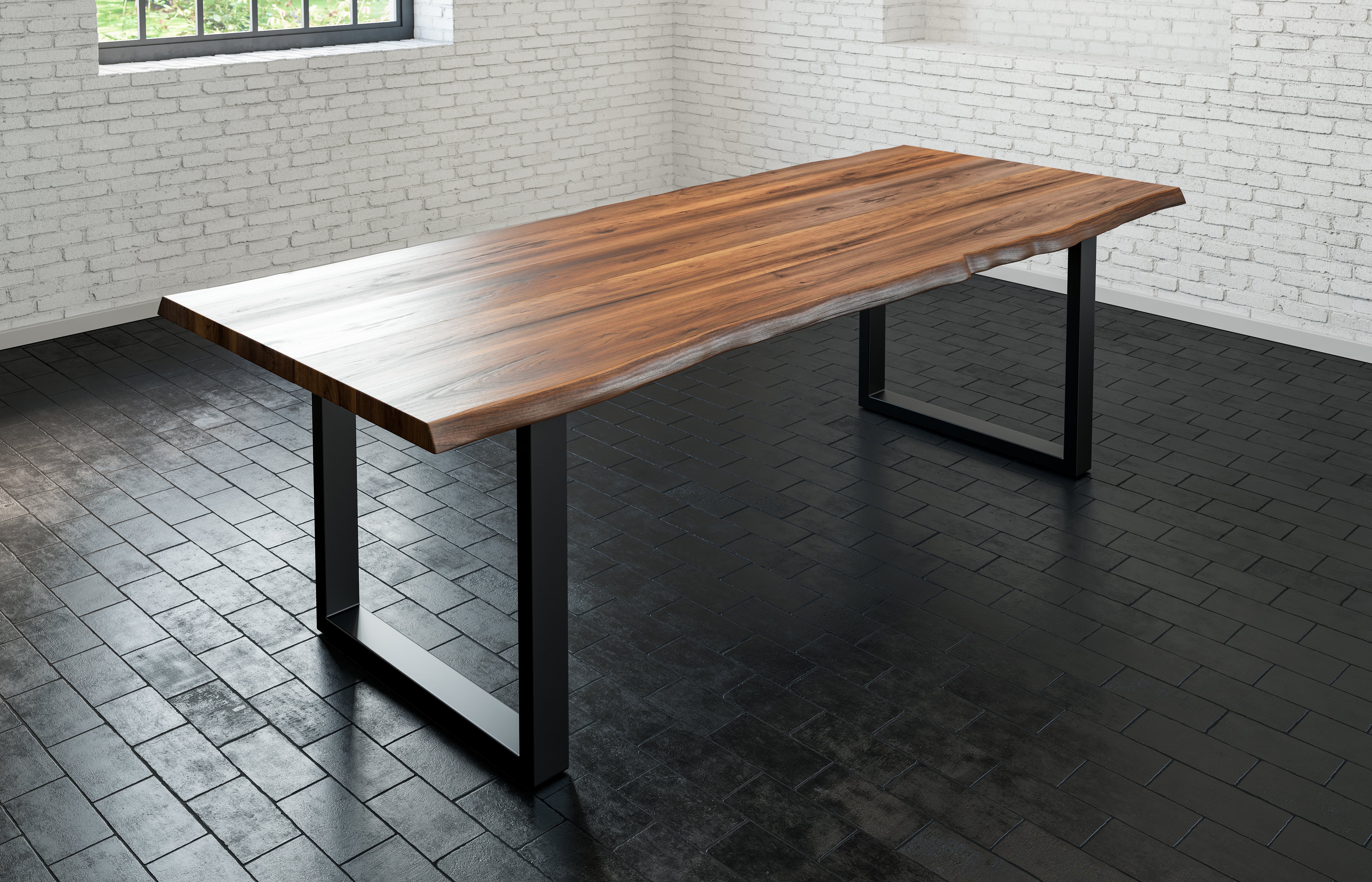 #nussbaumfarben #220x100 #u-gestellschwarz