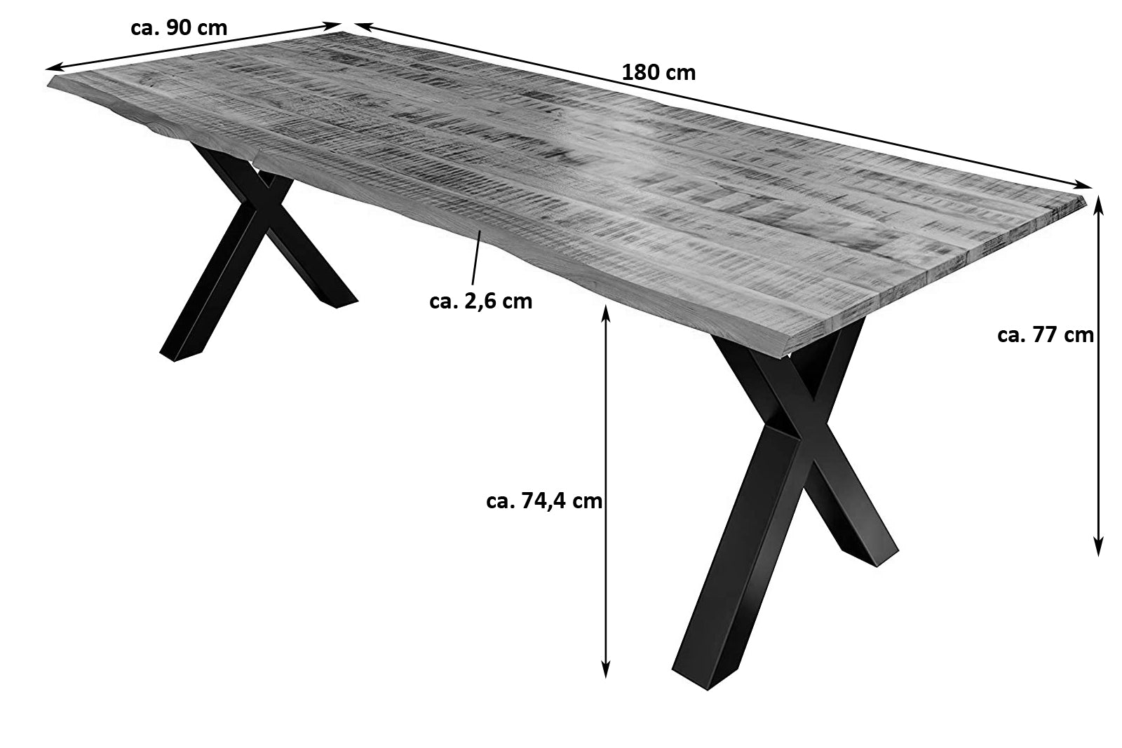 #180x90 #x-gestellsilber