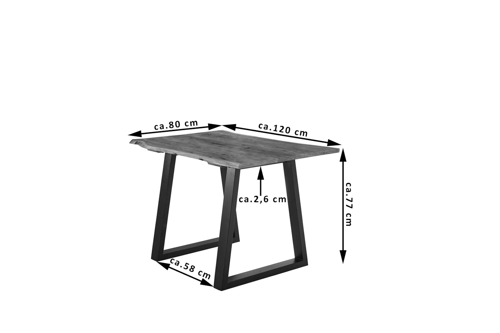 #nussbaumfarben #120x80 #v-gestellschwarz