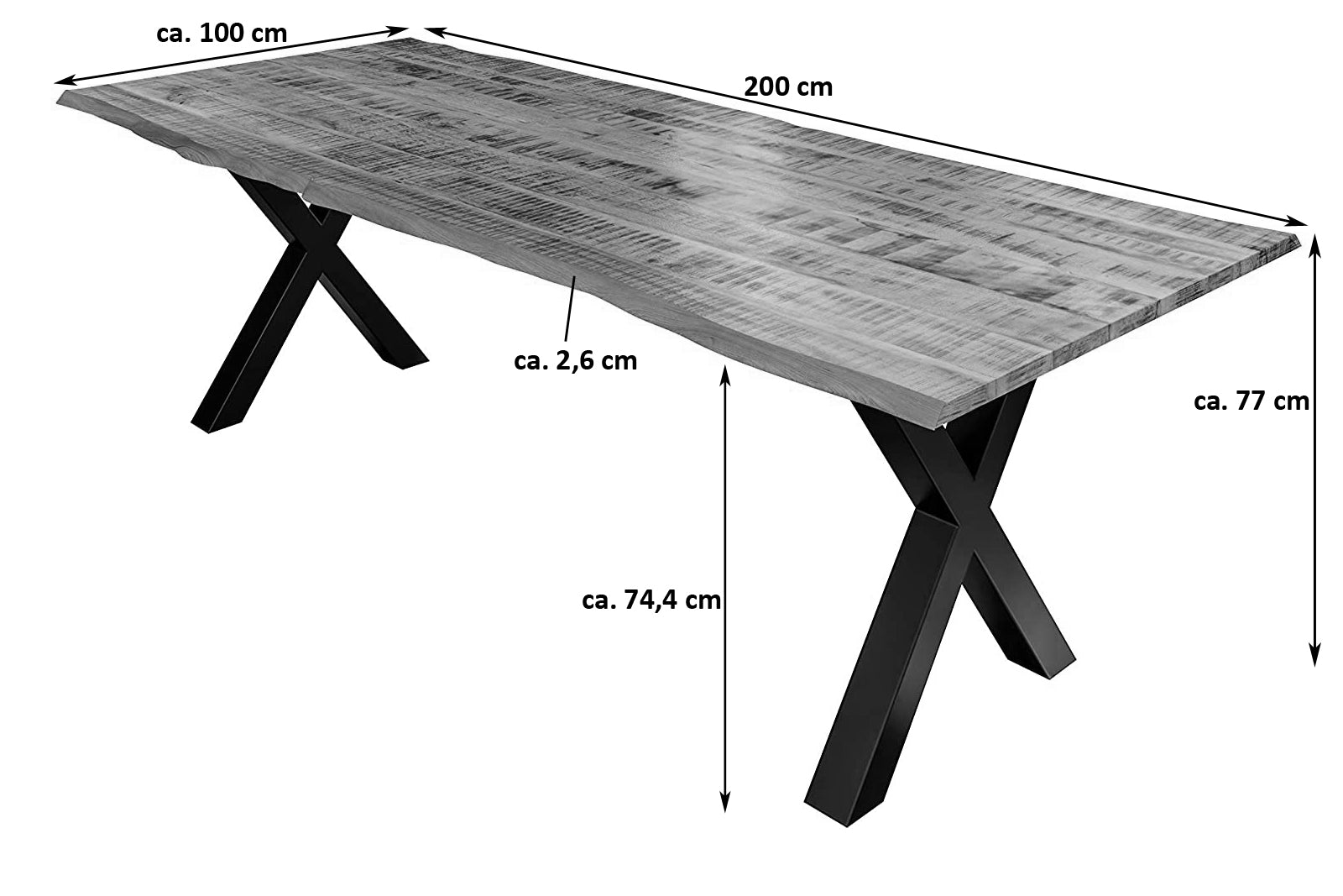 #200x100 #x-gestellsilber